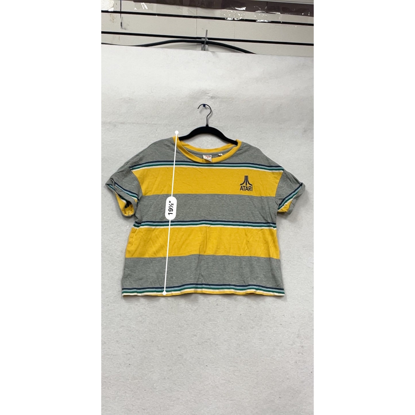 Atari Gray & Yellow Striped T-Shirt By Junkfood L #816A