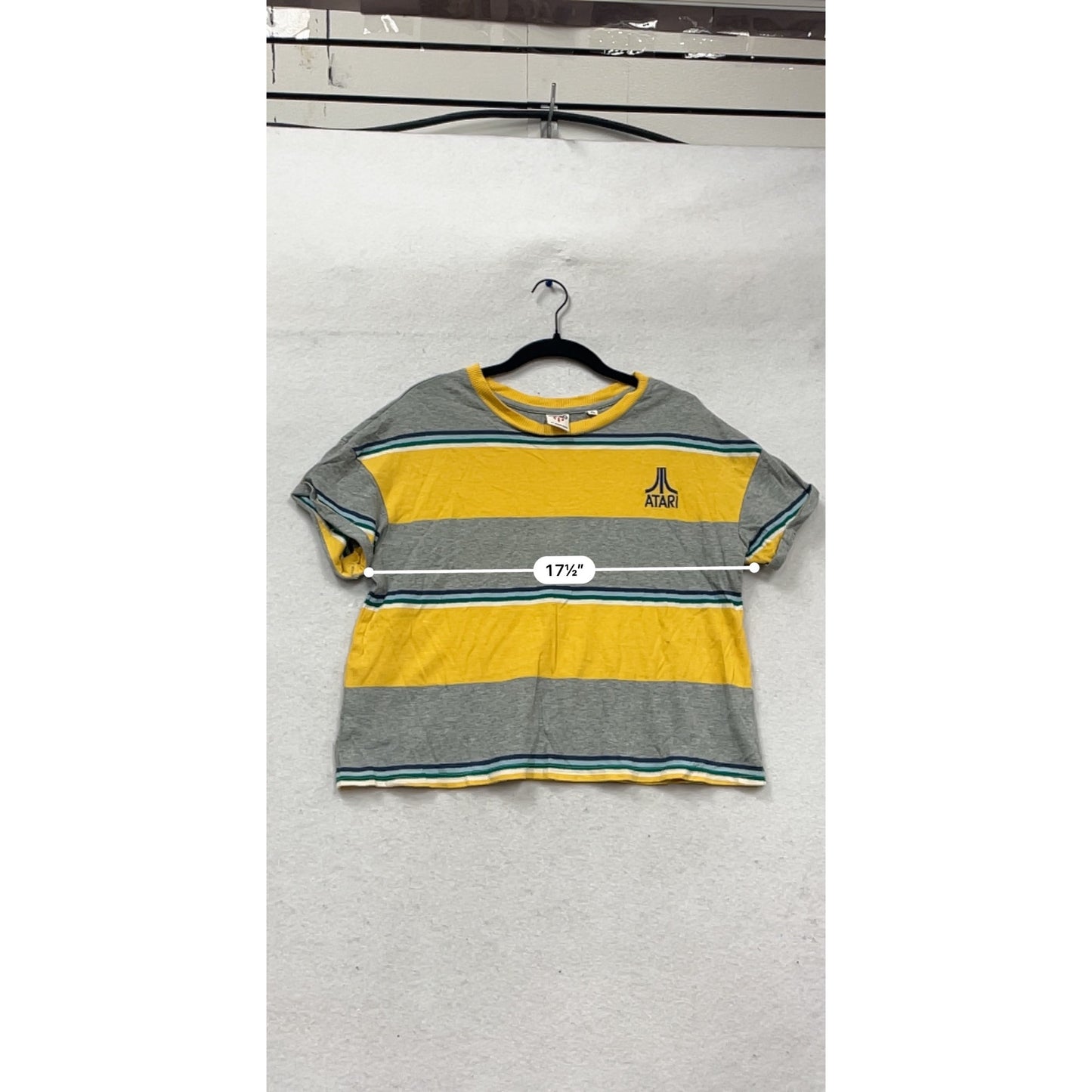 Atari Gray & Yellow Striped T-Shirt By Junkfood L #816A