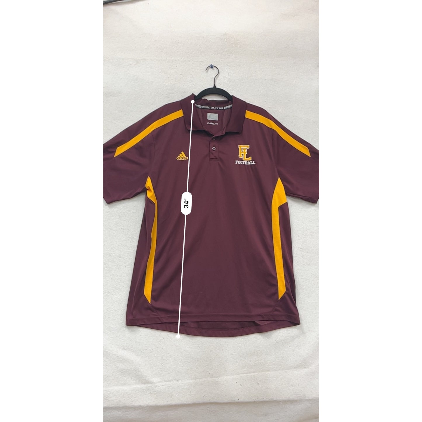 Adidas Climalite Maroon & Gold Football Polo Shirt Size 3XL Polyester #851A