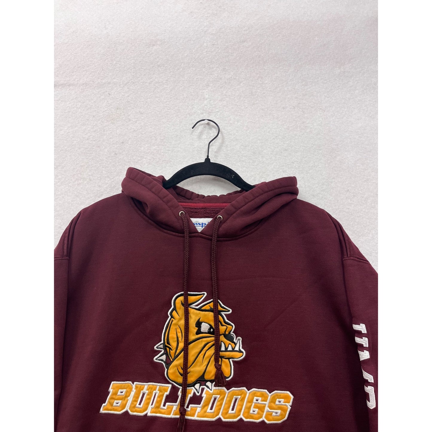 Champion Bulldogs Maroon Hoodie Mens L #76A