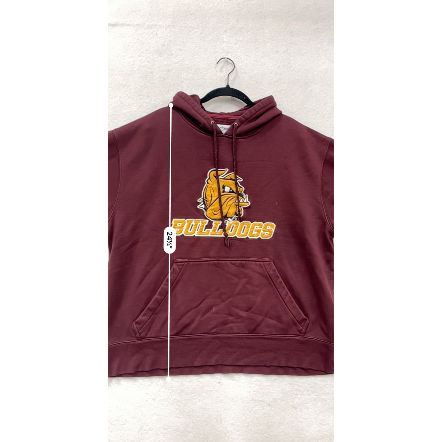 Champion Bulldogs Maroon Hoodie Mens L #76A
