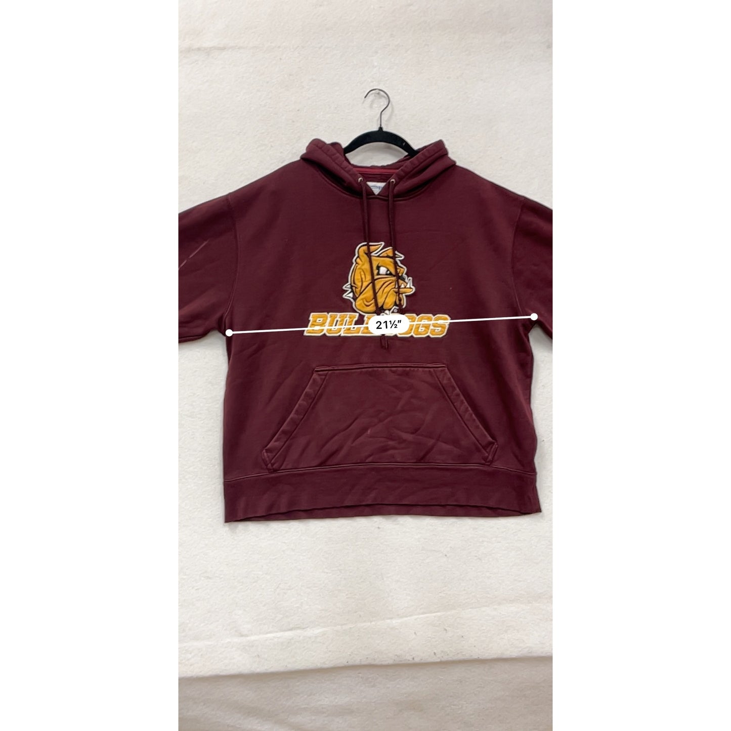 Champion Bulldogs Maroon Hoodie Mens L #76A