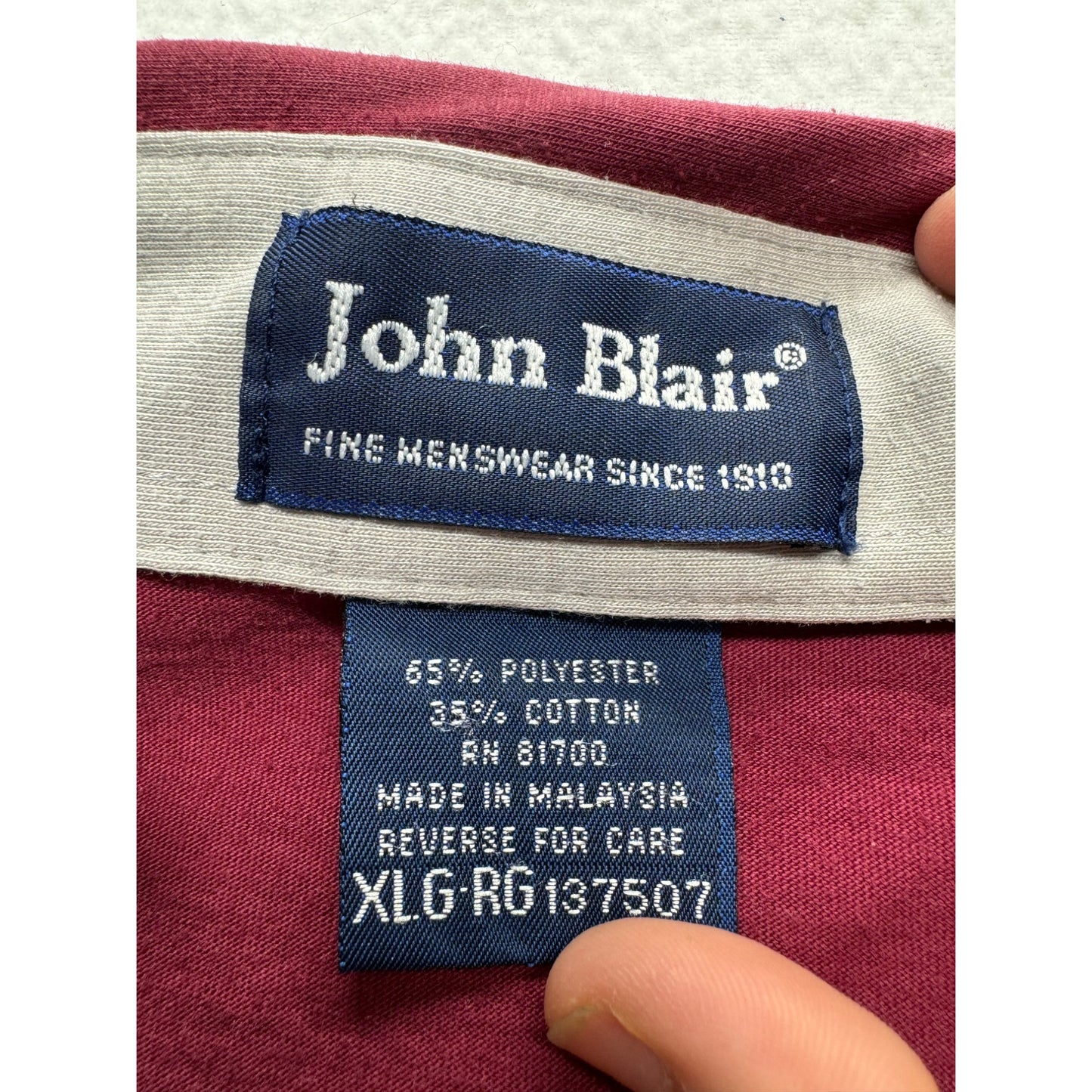 Vintage John Blair Long Sleeve Polo Shirt #5069