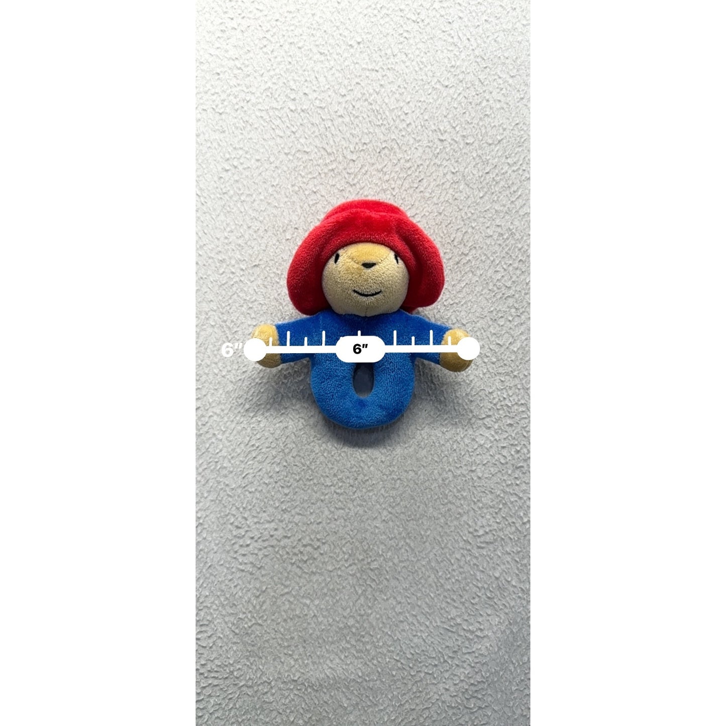 Vintage Paddington Bear Baby Rattle Toy With Red Hat & Blue Body By Eden #9966