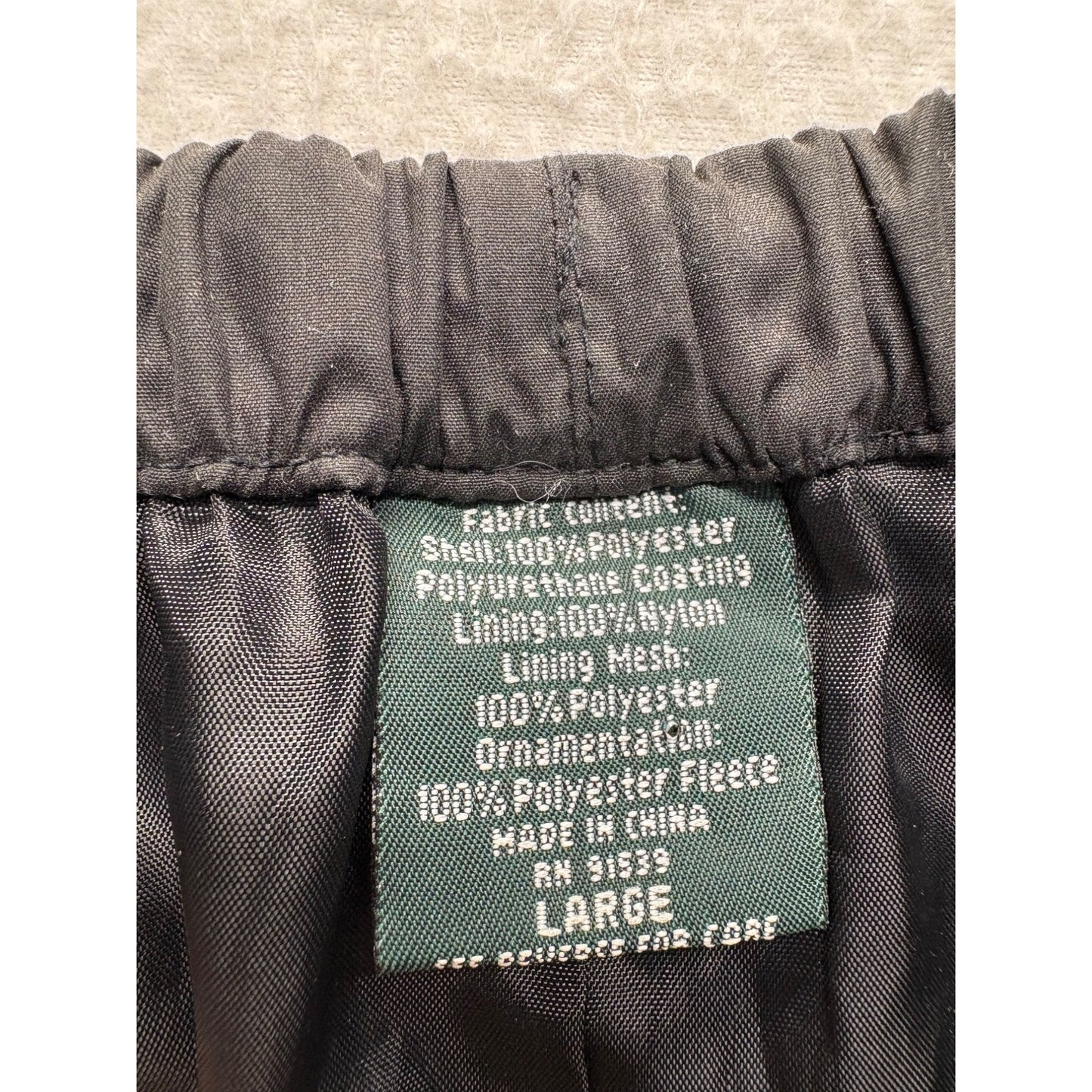 Black Waterproof Unisex Pants With Elastic waist #7672