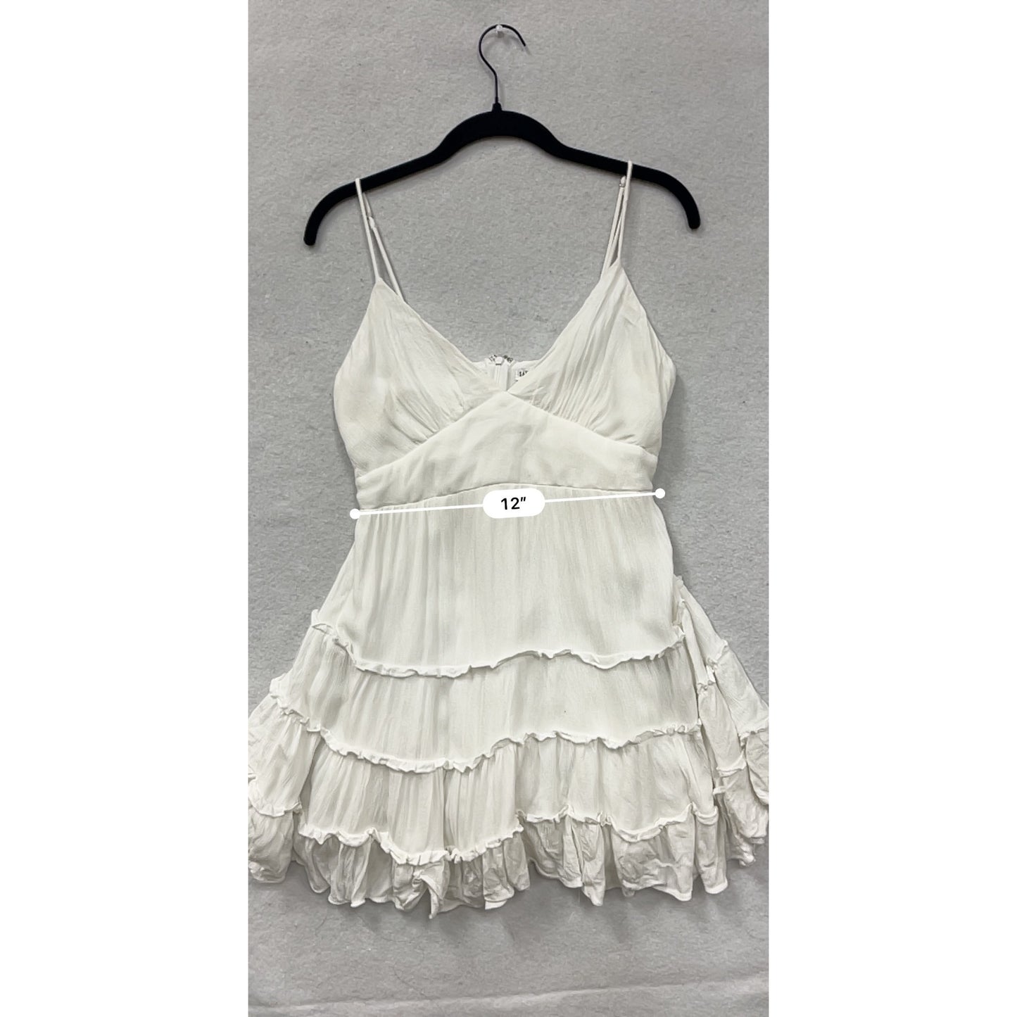 Saints + Secrets Tiered White Mini Dress Womens Large #8098