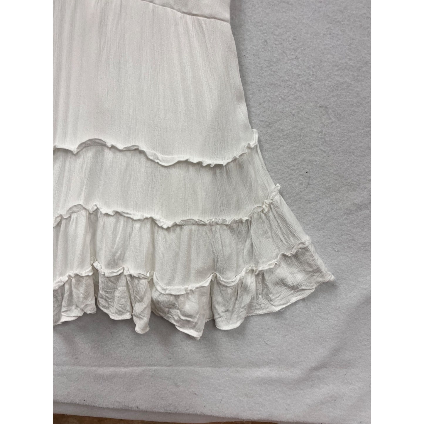 Saints + Secrets Tiered White Mini Dress Womens Large #8098