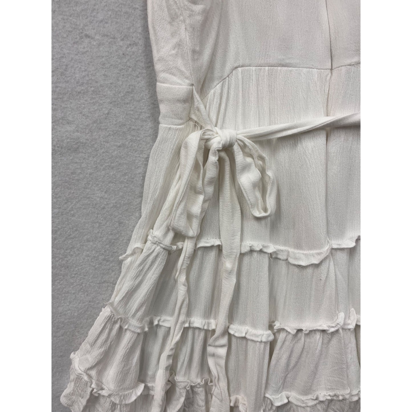 Saints + Secrets Tiered White Mini Dress Womens Large #8098