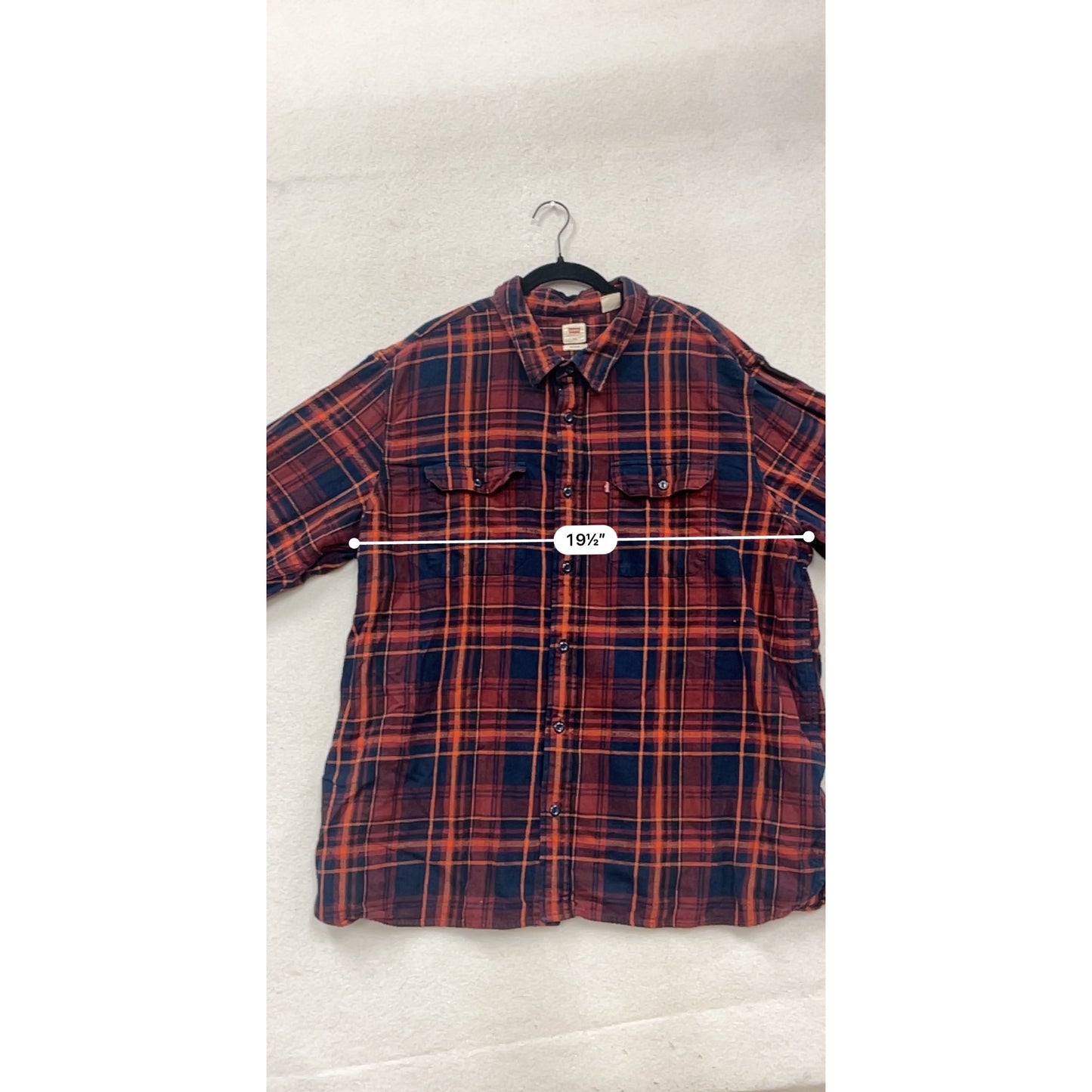 Levis XXL Relaxed Fit Flannel Shirt Red & Navy Plaid #205A