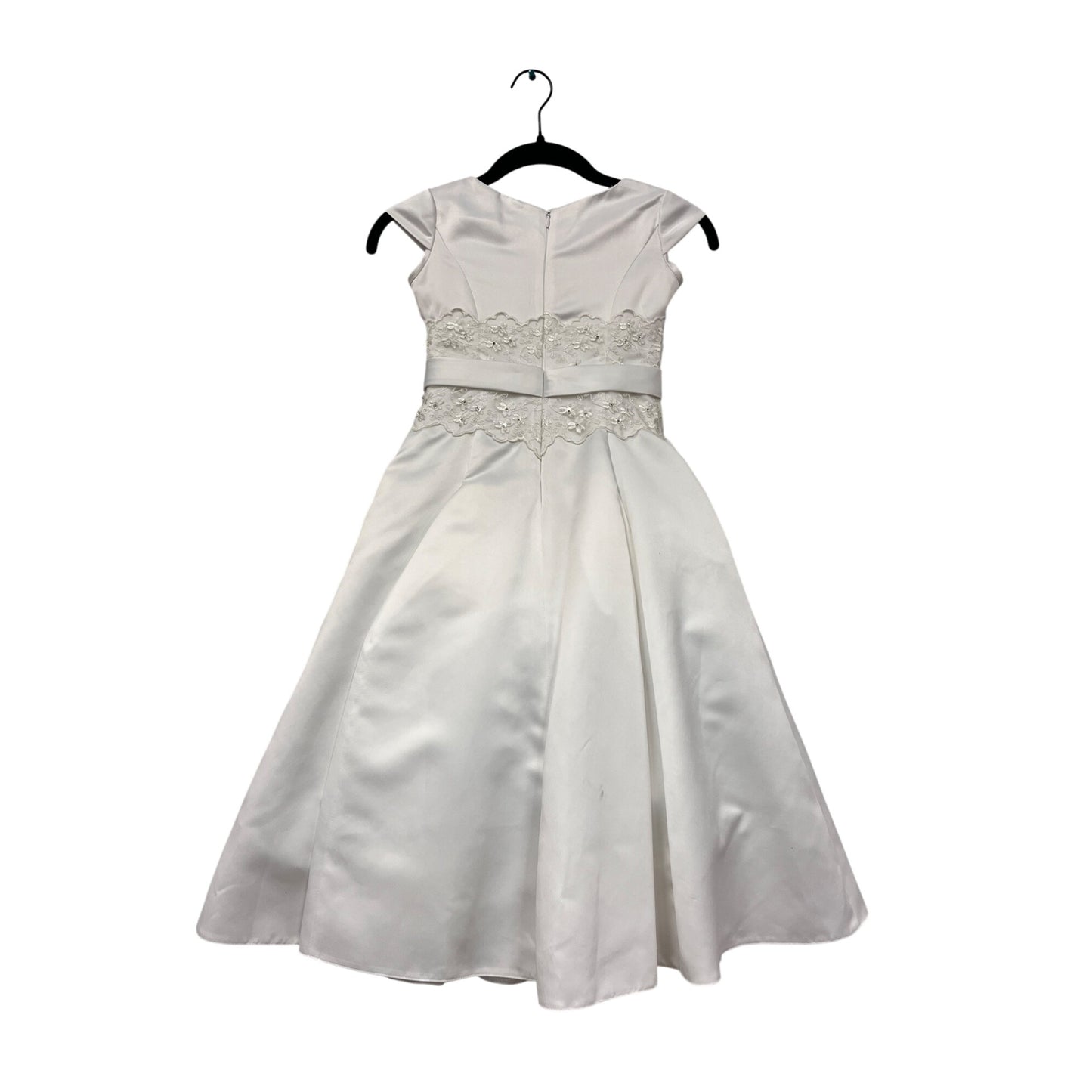 Girls size 6X White Formal Dress Designed by Lauren Marie #6326