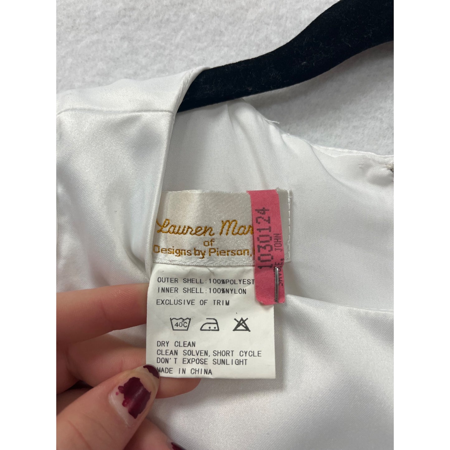 Girls size 6X White Formal Dress Designed by Lauren Marie #6326