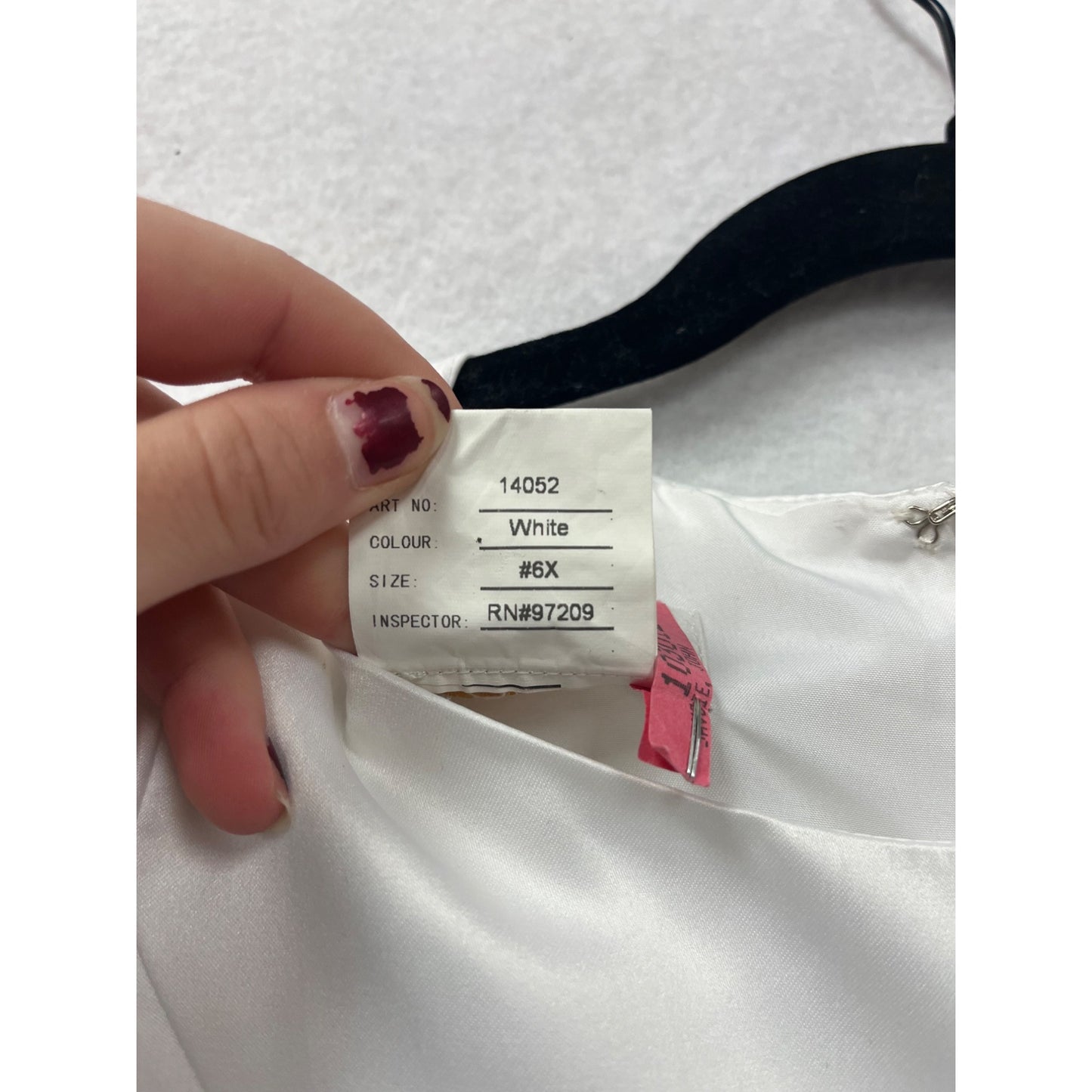 Girls size 6X White Formal Dress Designed by Lauren Marie #6326