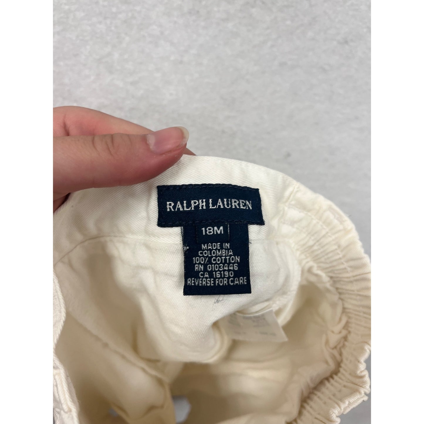 Ralph Lauren Baby Girl 18M White Cotton Skort With Pink Logo Embroidery #8002
