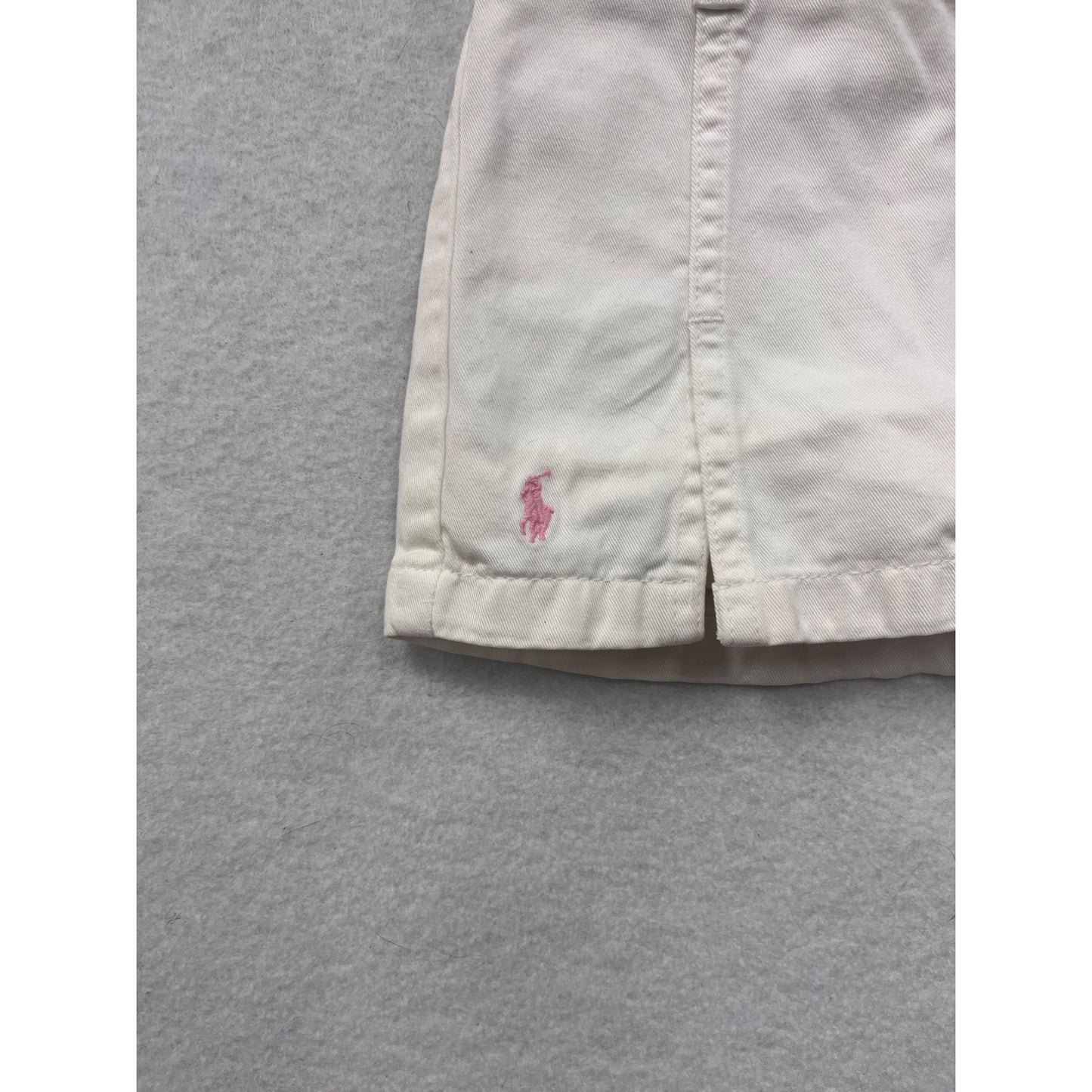Ralph Lauren Baby Girl 18M White Cotton Skort With Pink Logo Embroidery #8002