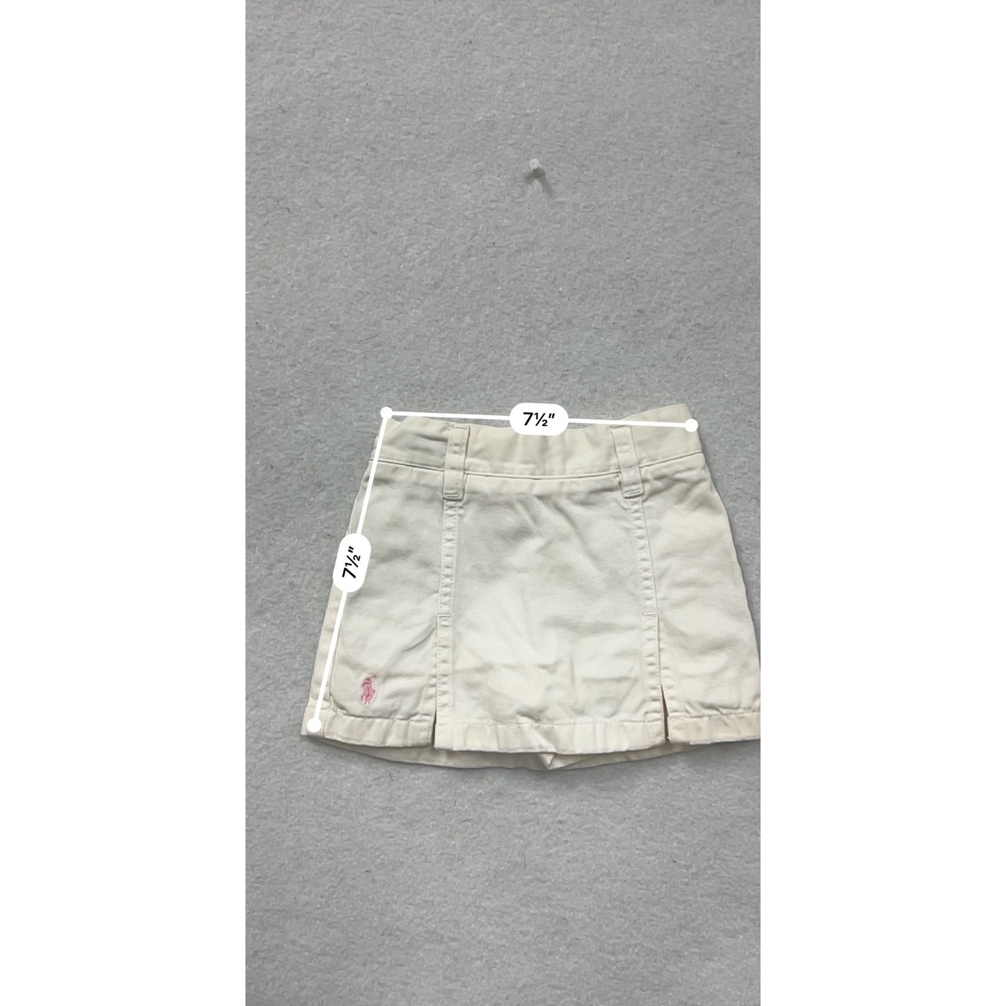 Ralph Lauren Baby Girl 18M White Cotton Skort With Pink Logo Embroidery #8002