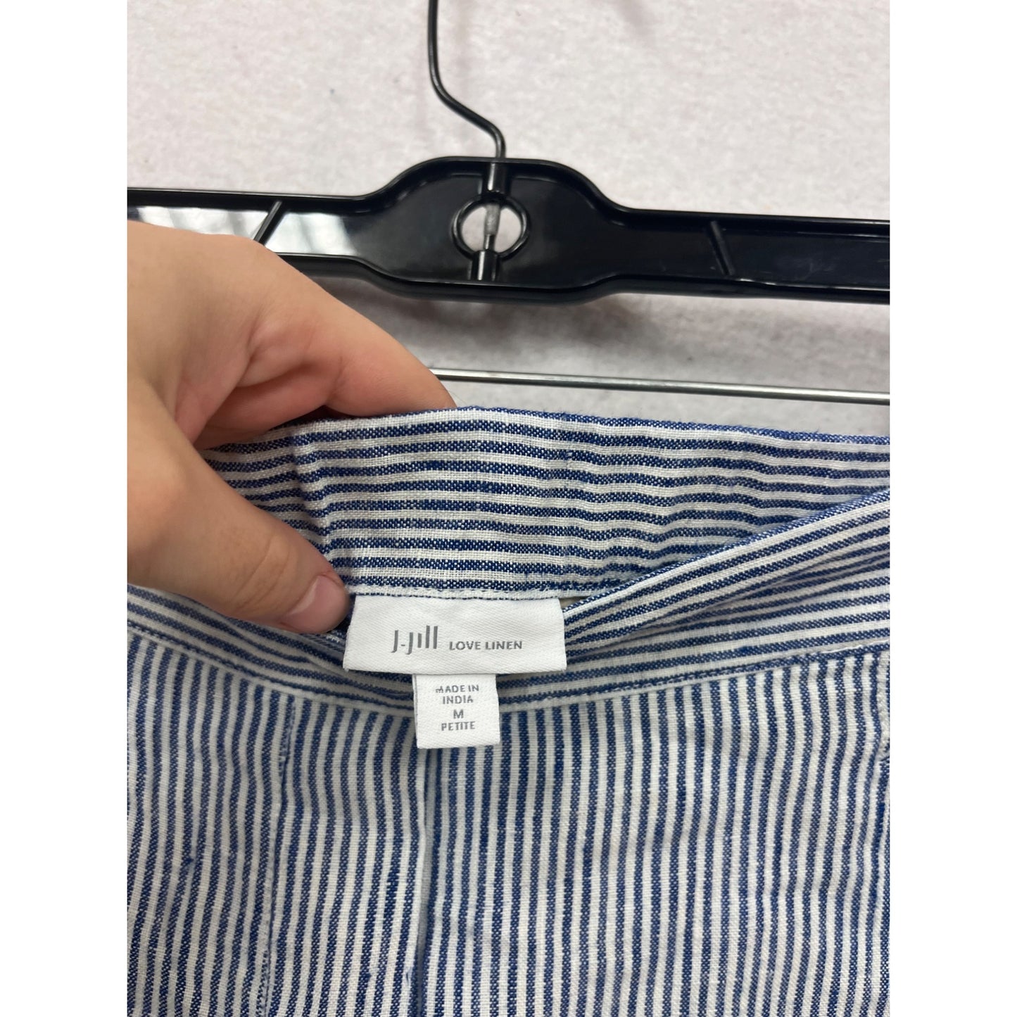 J.Jill Blue & White Striped Linen Pants Petite #876A