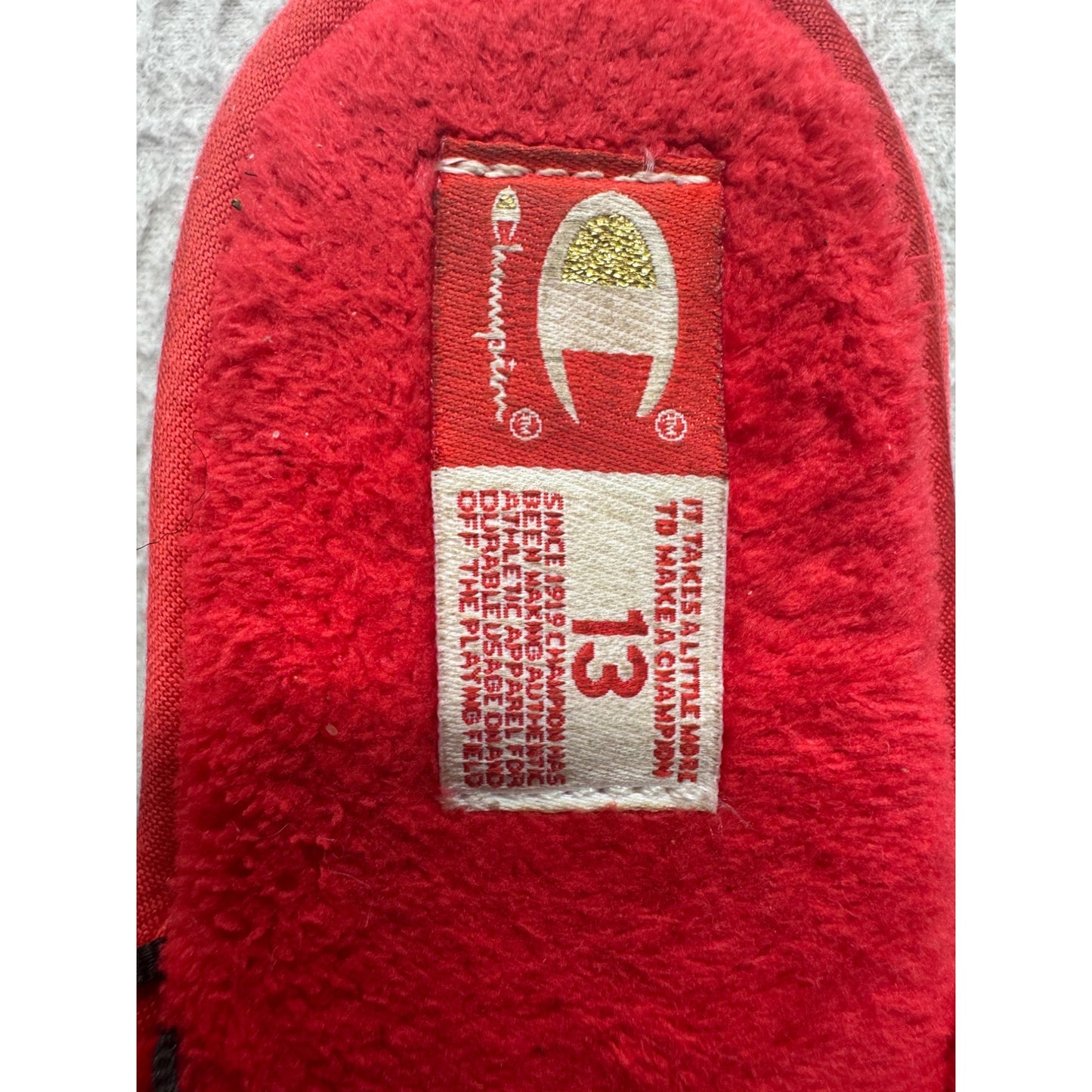 Champion Red Slide Slippers With Embroidered Logo Size 13 Comfortable #9824