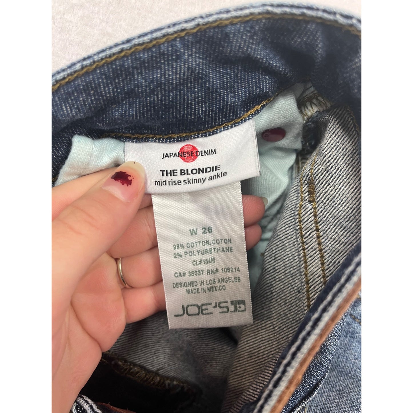 Joes Jeans The Blondie Mid Rise Skinny Ankle Womens Size 26 Distressed Blue Jeans #6387