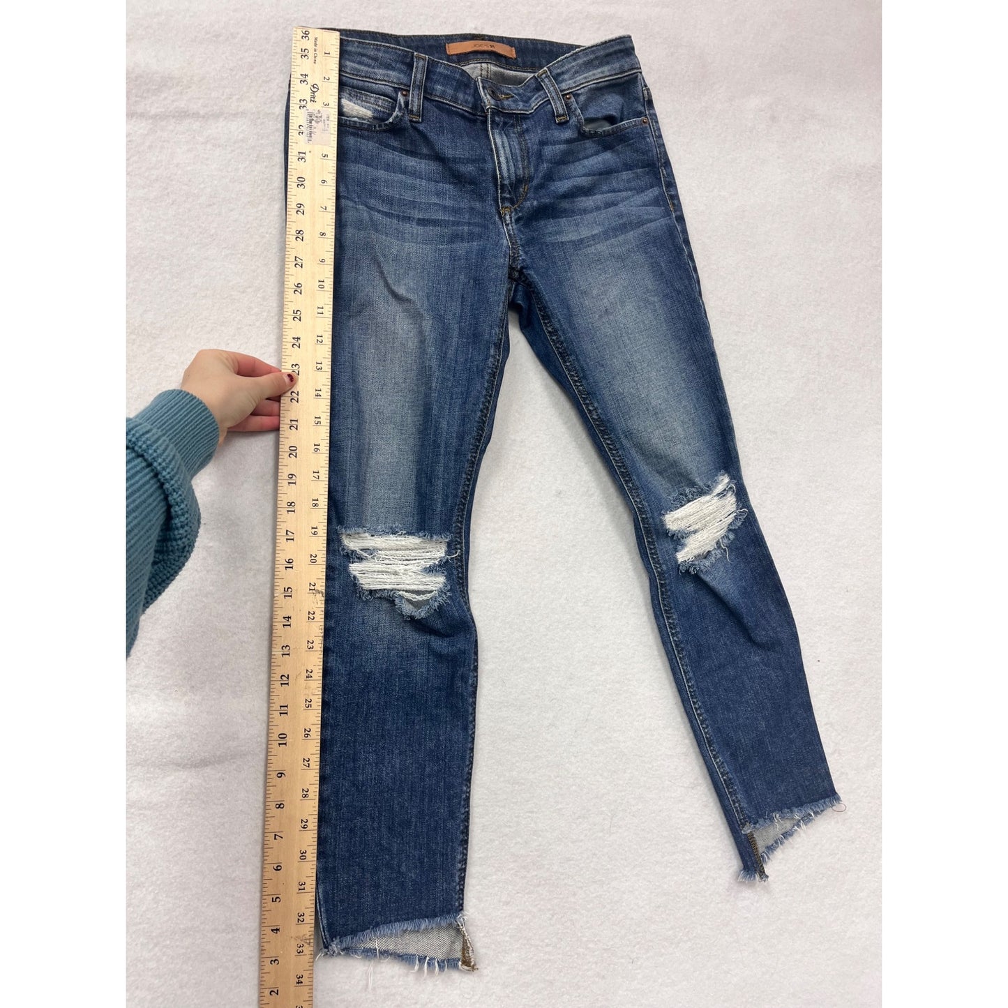 Joes Jeans The Blondie Mid Rise Skinny Ankle Womens Size 26 Distressed Blue Jeans #6387