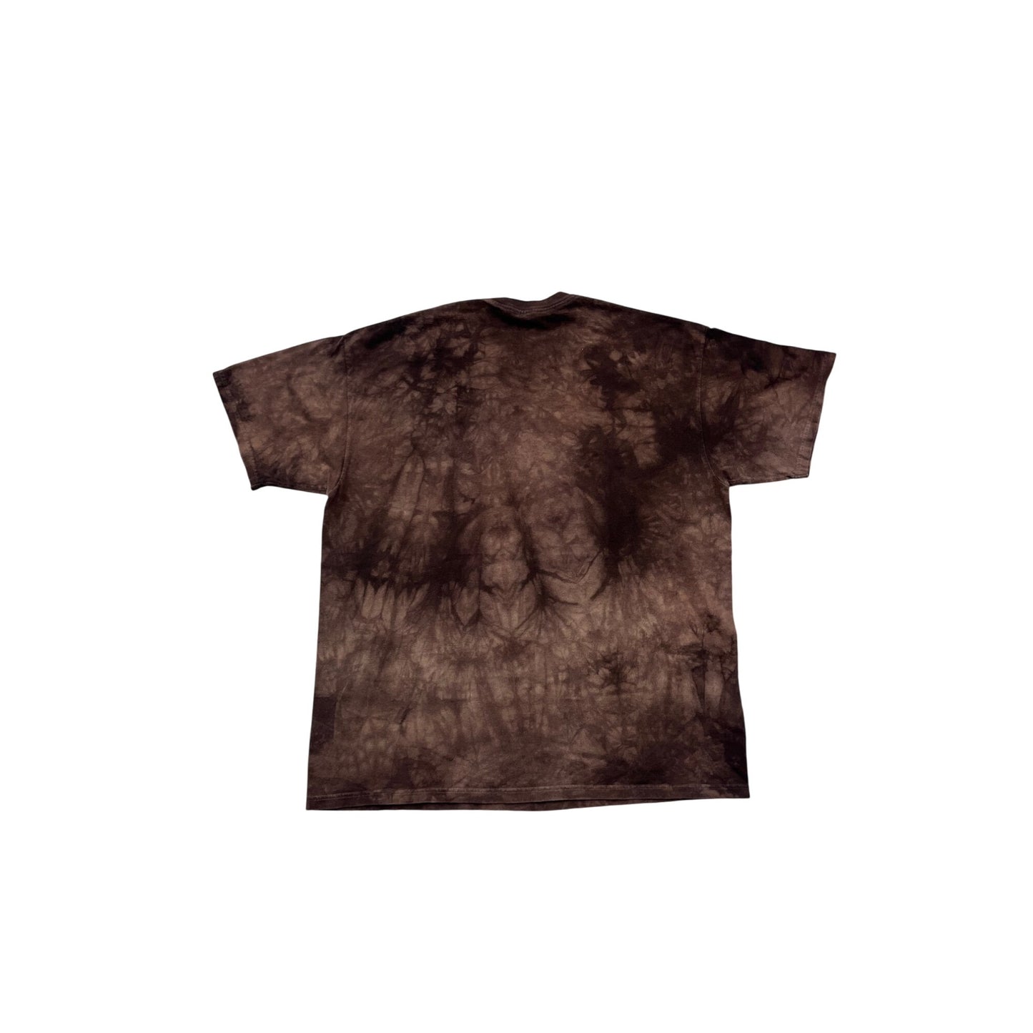 The Mountain Eagle & Flag Tie-Dye T-Shirt Cotton Brown Red White Blue #8310