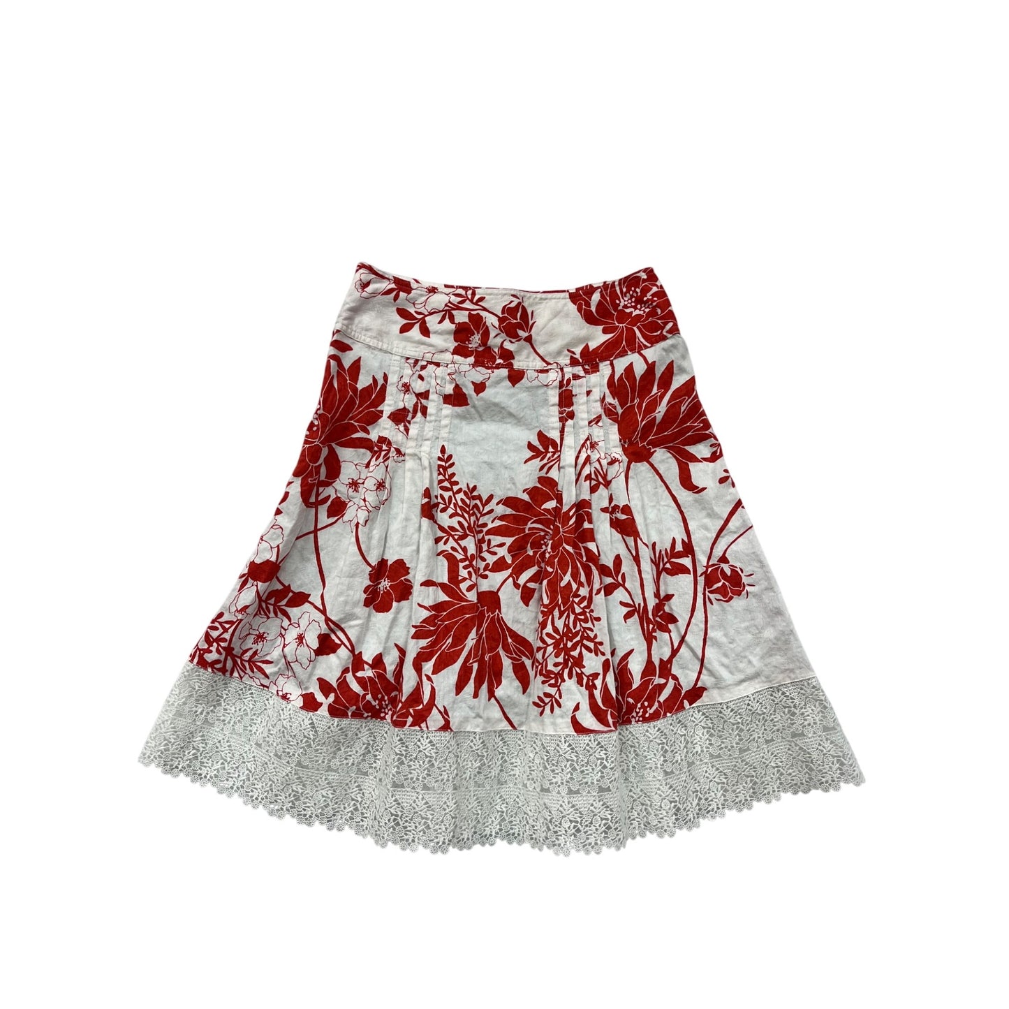 Ann Taylor Womens Floral Lace Trim Skirt Size 2 #6331