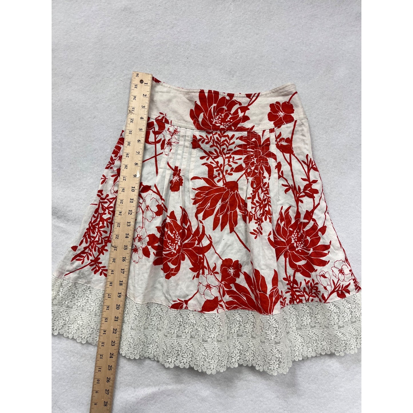 Ann Taylor Womens Floral Lace Trim Skirt Size 2 #6331