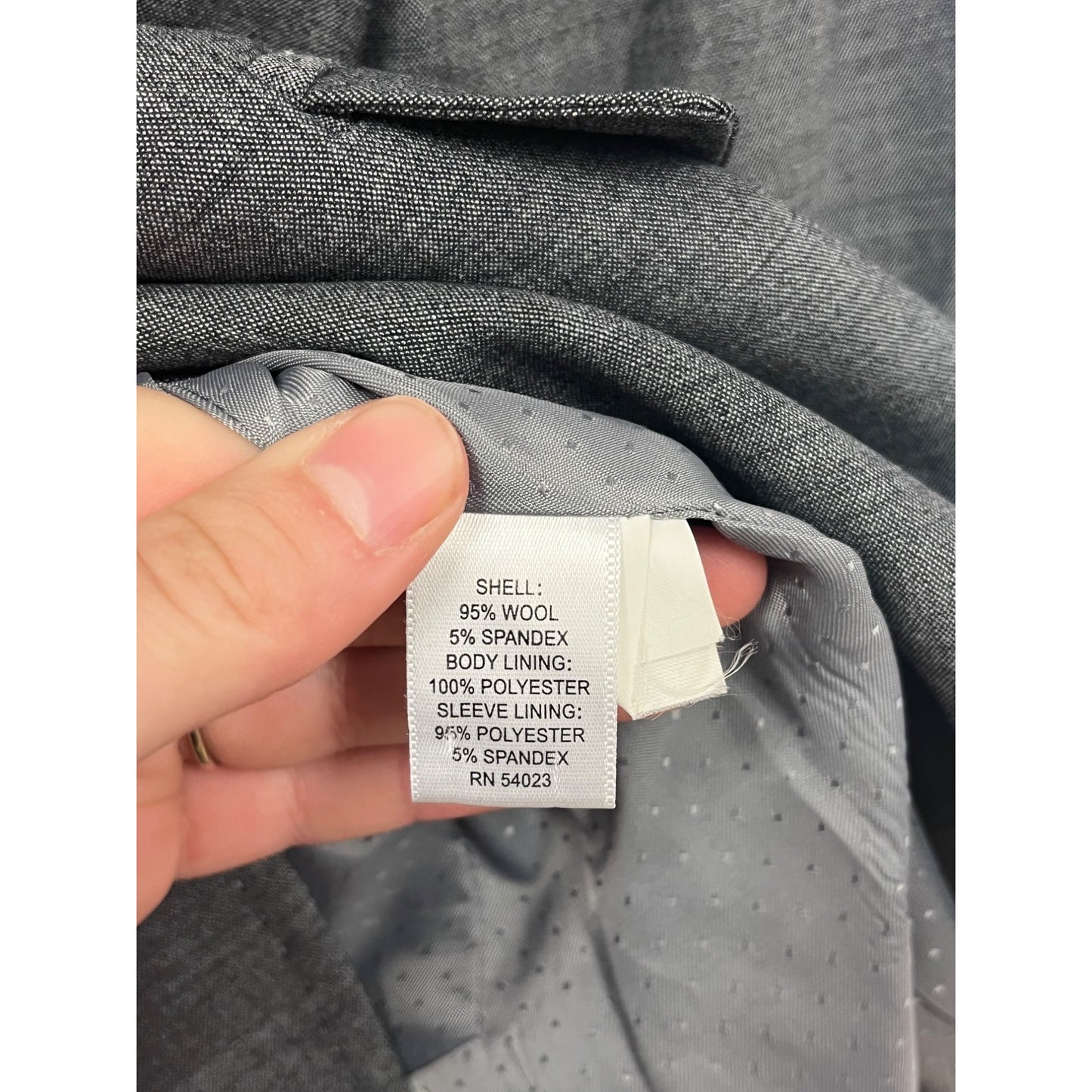 Banana Republic Womens 12P Stretch Wool & Spandex Gray Blazer Jacket With Single Button Closure #6684