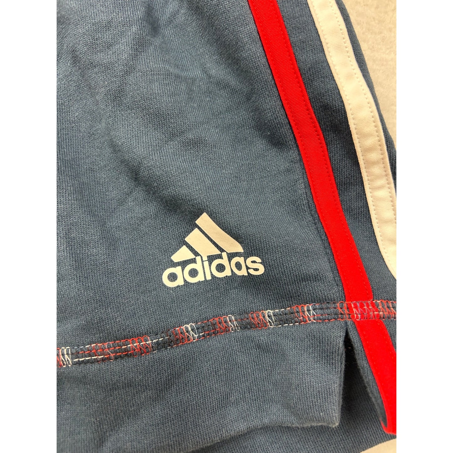 Adidas Womens Blue Shorts With Red & White Stripes XS #7000