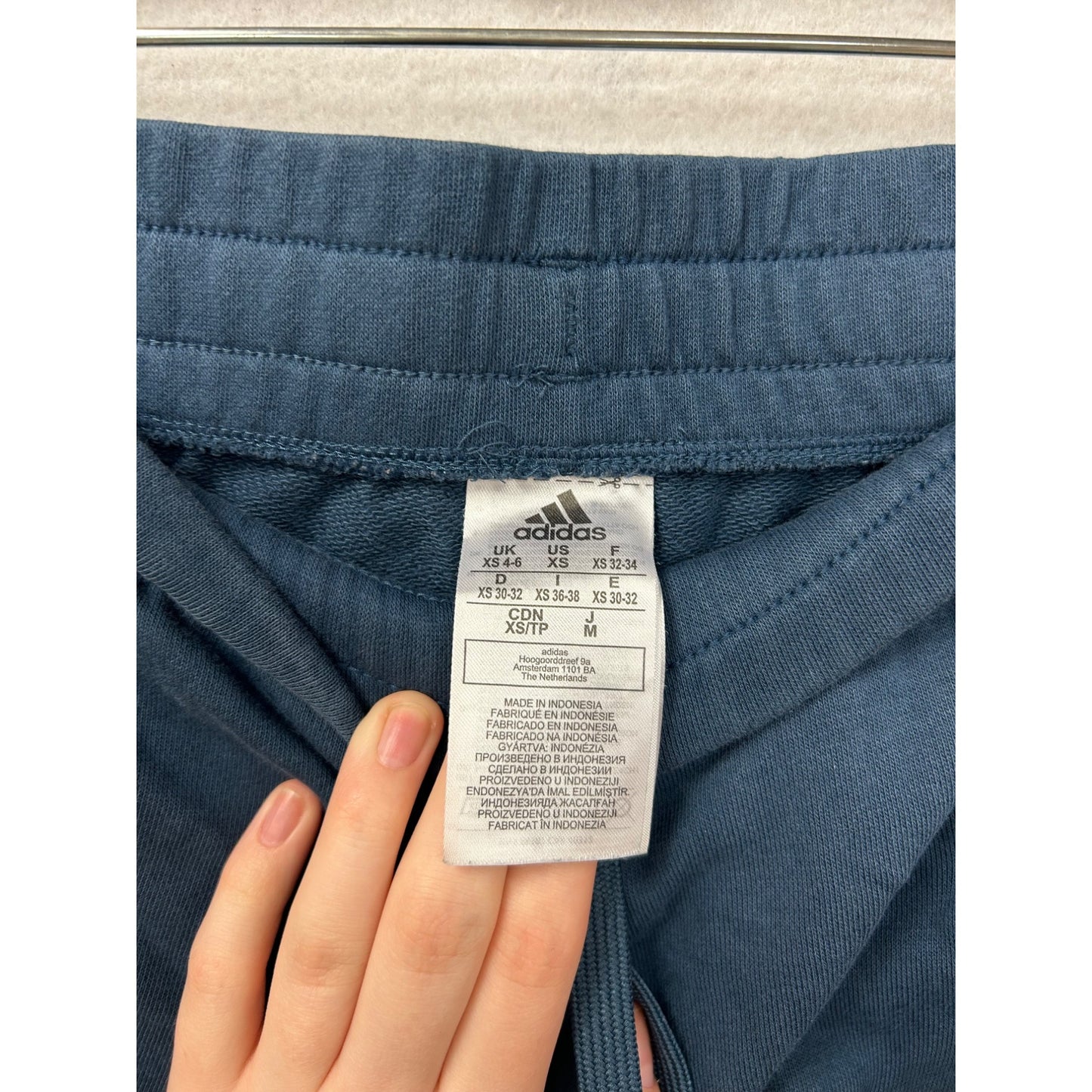 Adidas Womens Blue Shorts With Red & White Stripes XS #7000