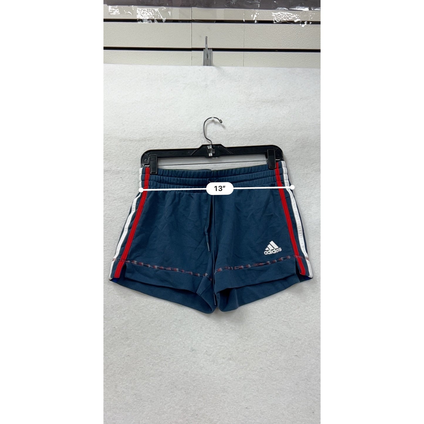 Adidas Womens Blue Shorts With Red & White Stripes XS #7000