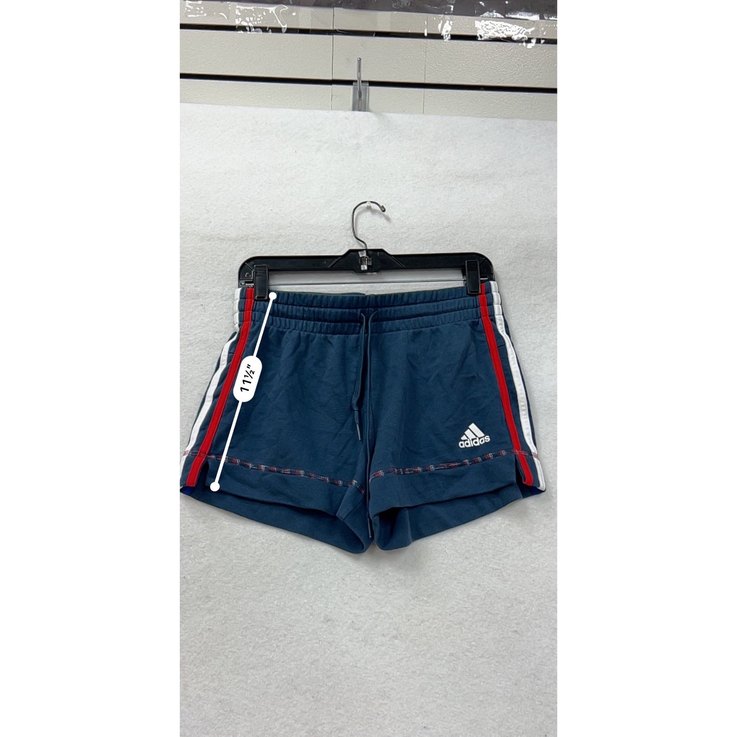 Adidas Womens Blue Shorts With Red & White Stripes XS #7000