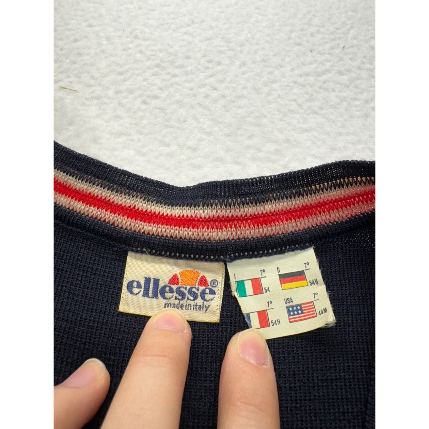 Vintage Ellesse Mens Wool V-Neck Sweater Vest #7444