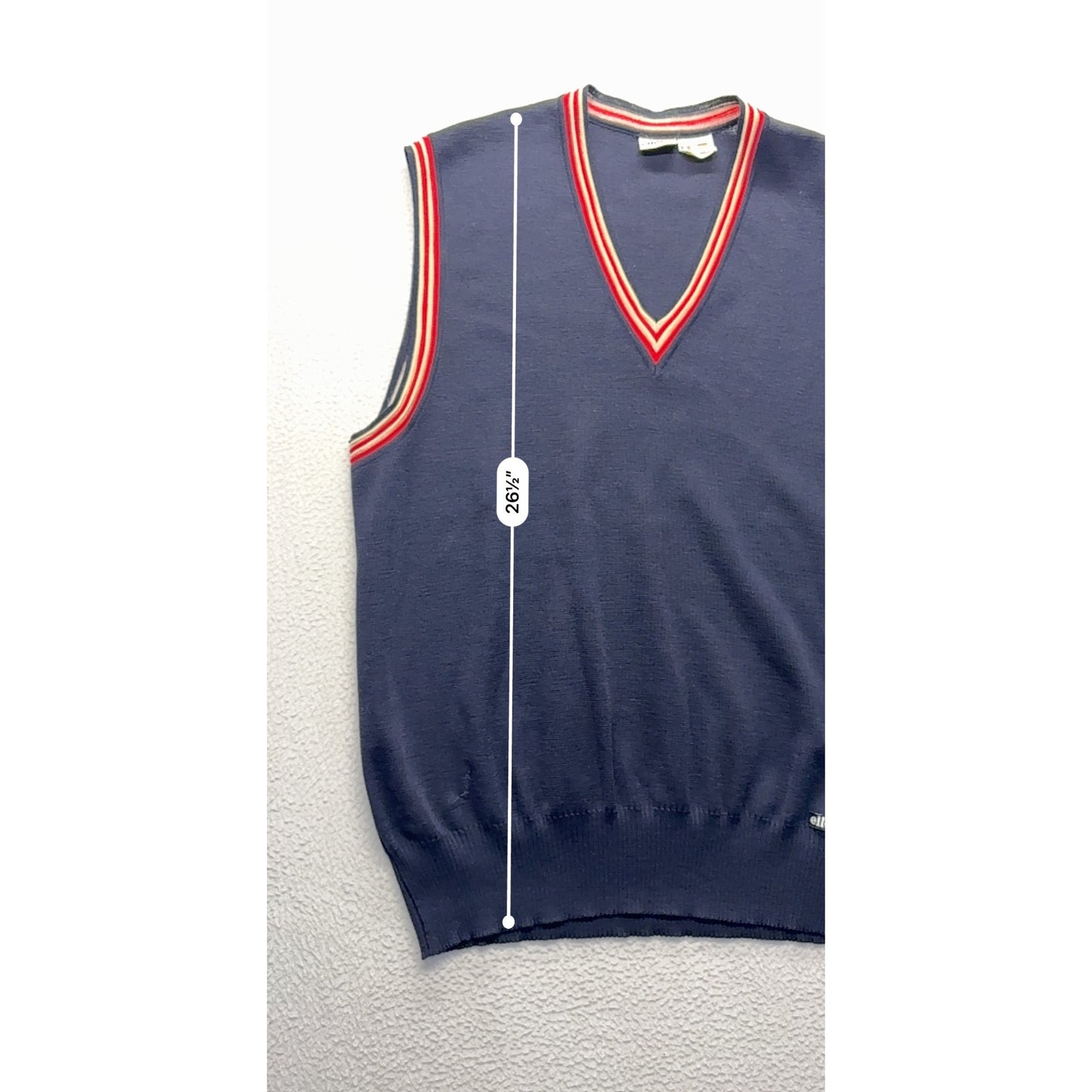 Vintage Ellesse Mens Wool V-Neck Sweater Vest #7444