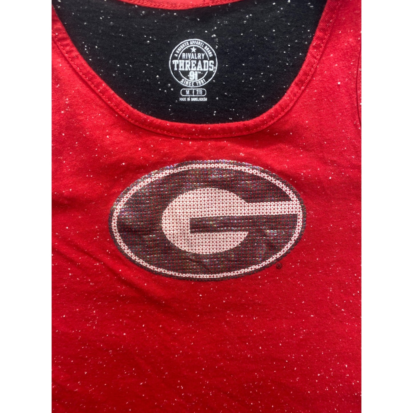 Green Bay Rivarly Threads Youth Medium Red & Black Speckled Tank Top #7305