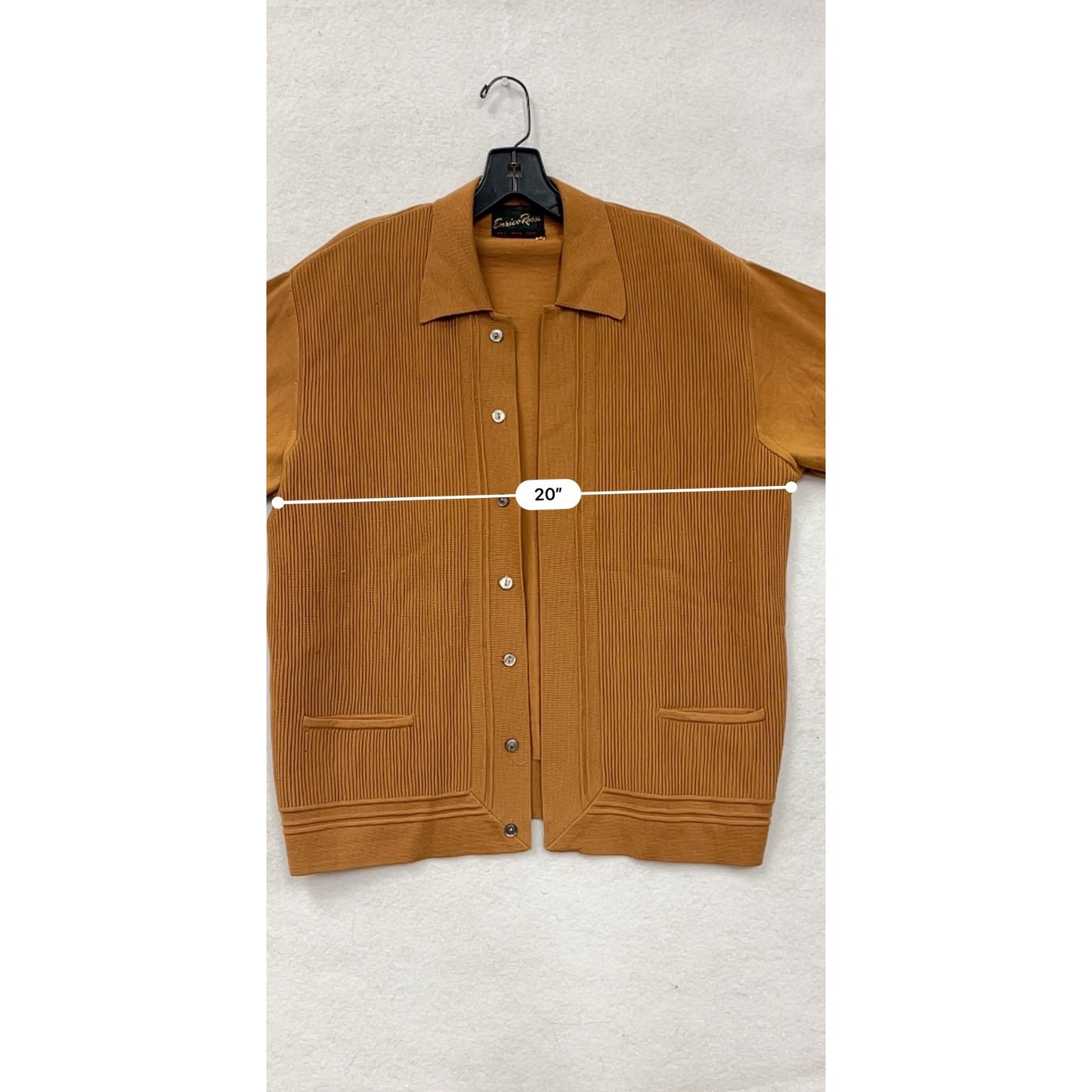 Vintage Enrico Rossi 100% Virgin Wool Cardigan Sweater Made In Italy #8361
