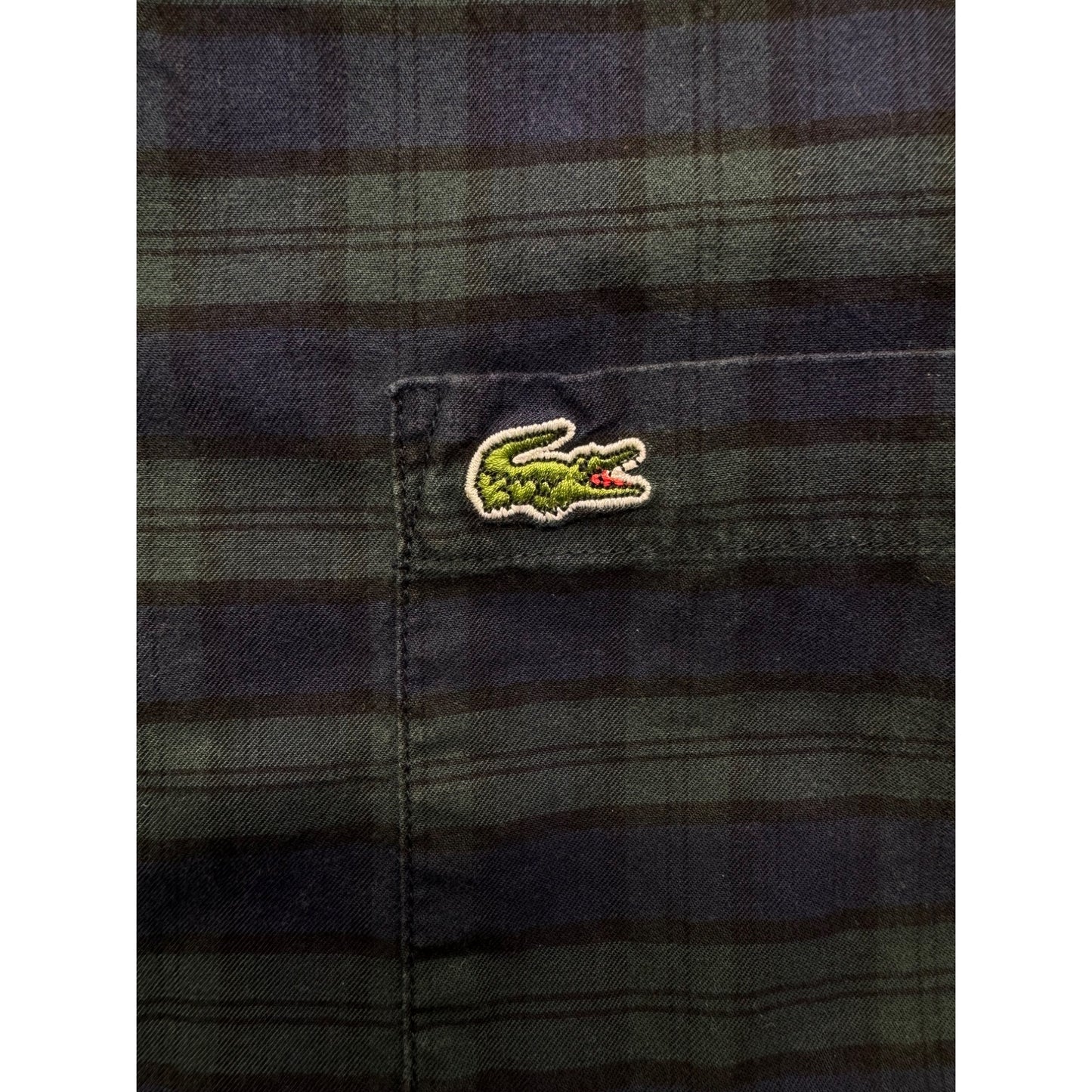 Lacoste Regular Fit Plaid Shirt L Long Sleeve Button Down 100% Cotton #9983