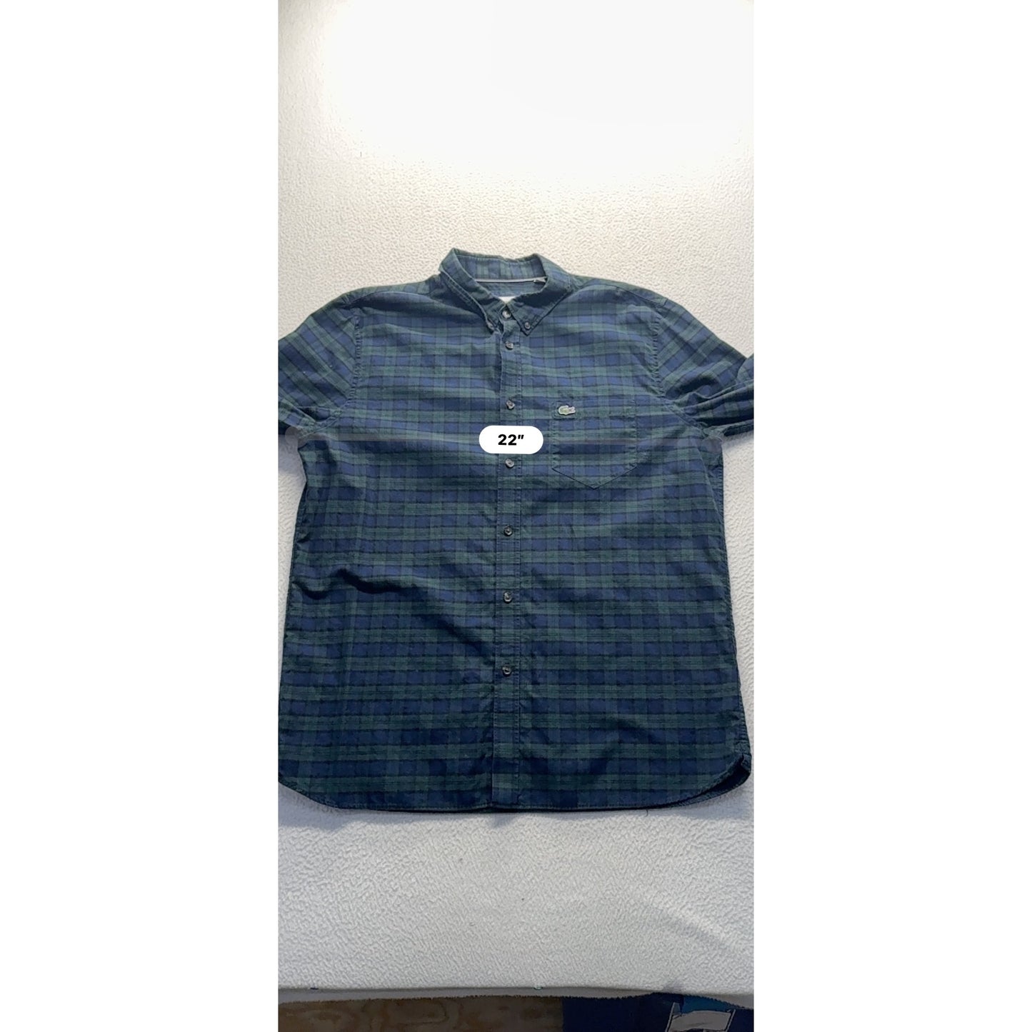 Lacoste Regular Fit Plaid Shirt L Long Sleeve Button Down 100% Cotton #9983