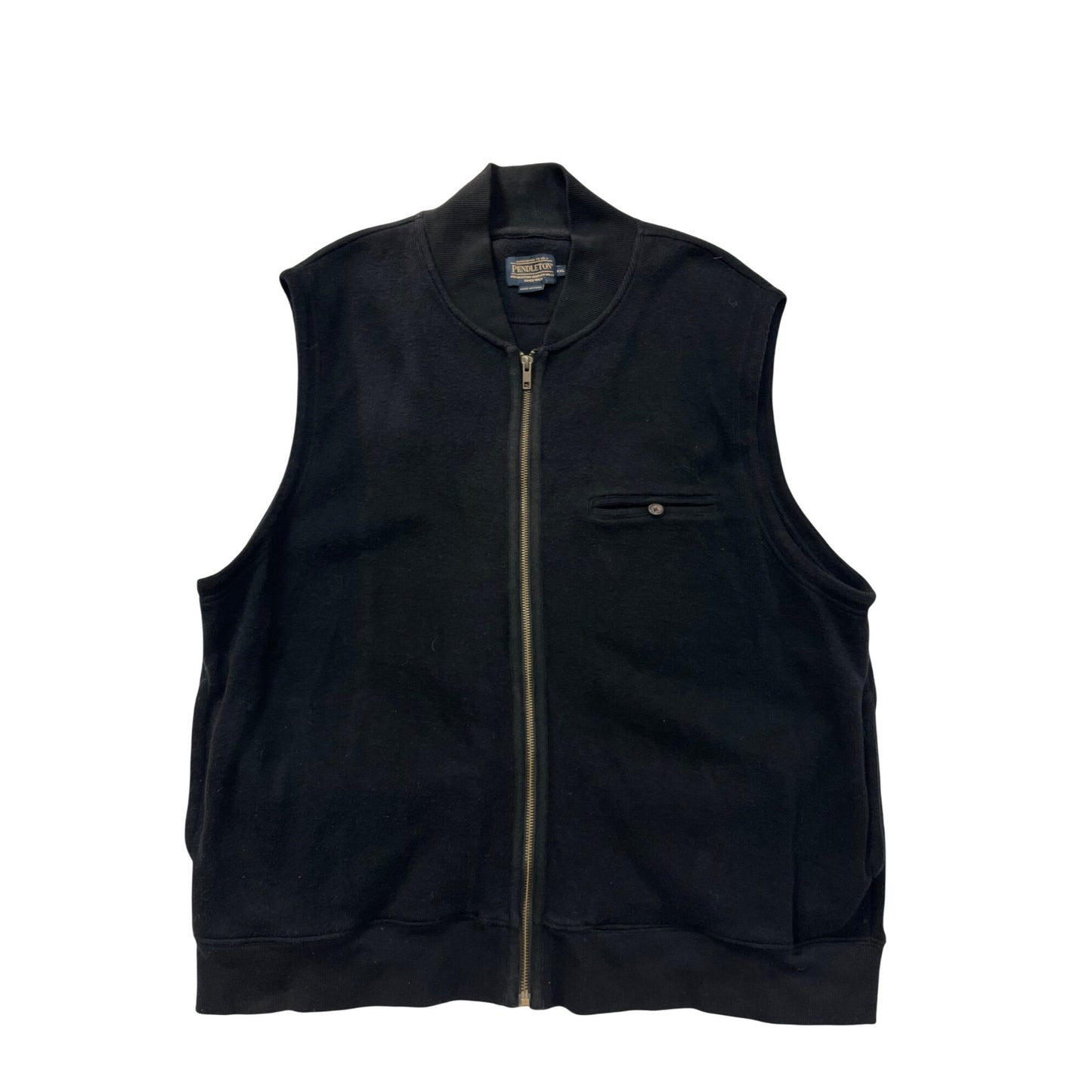 Pendleton Mens Black Cotton Zip-Up Vest #6180