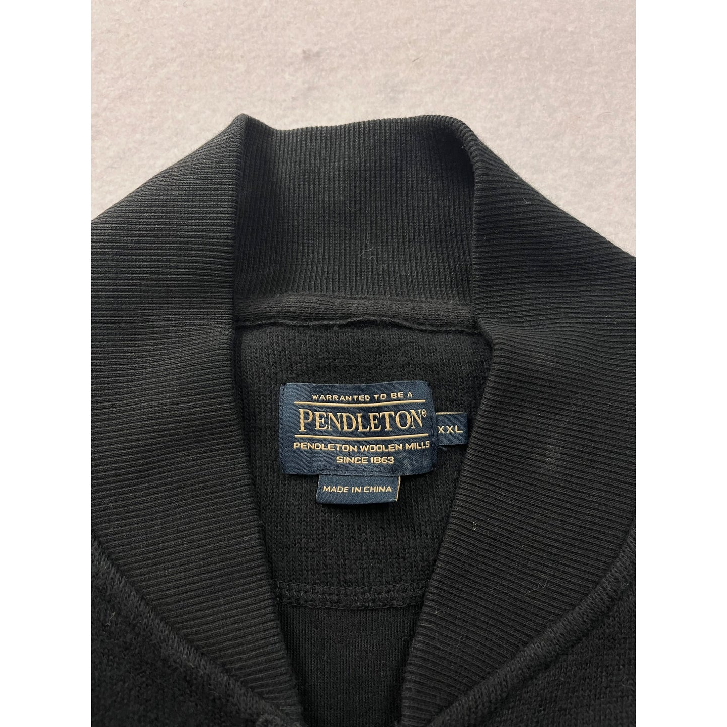 Pendleton Mens Black Cotton Zip-Up Vest #6180