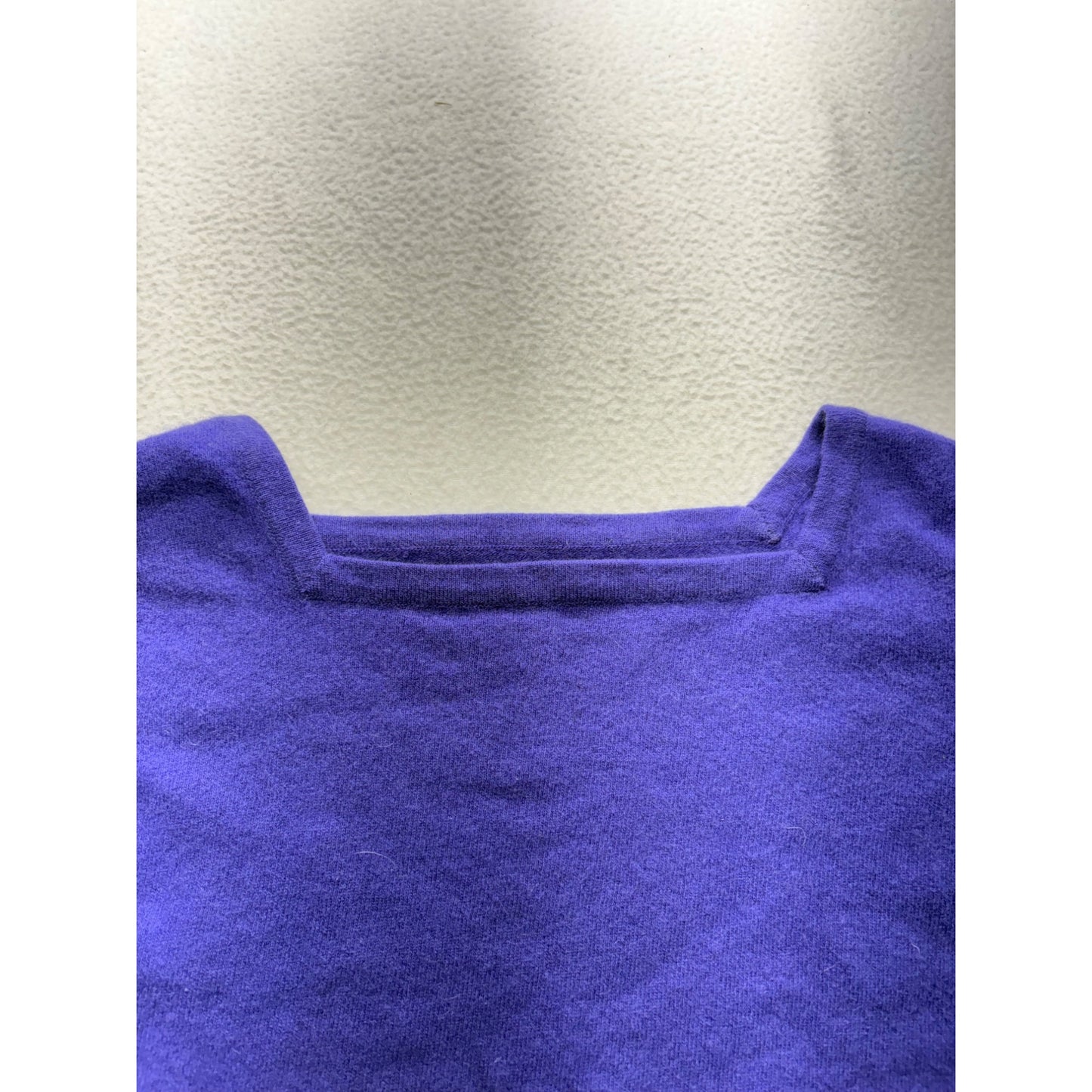 Vintage Purple 100% Cashmere 3/4 Sleeve Womens Sweater With Square Neckline #7432