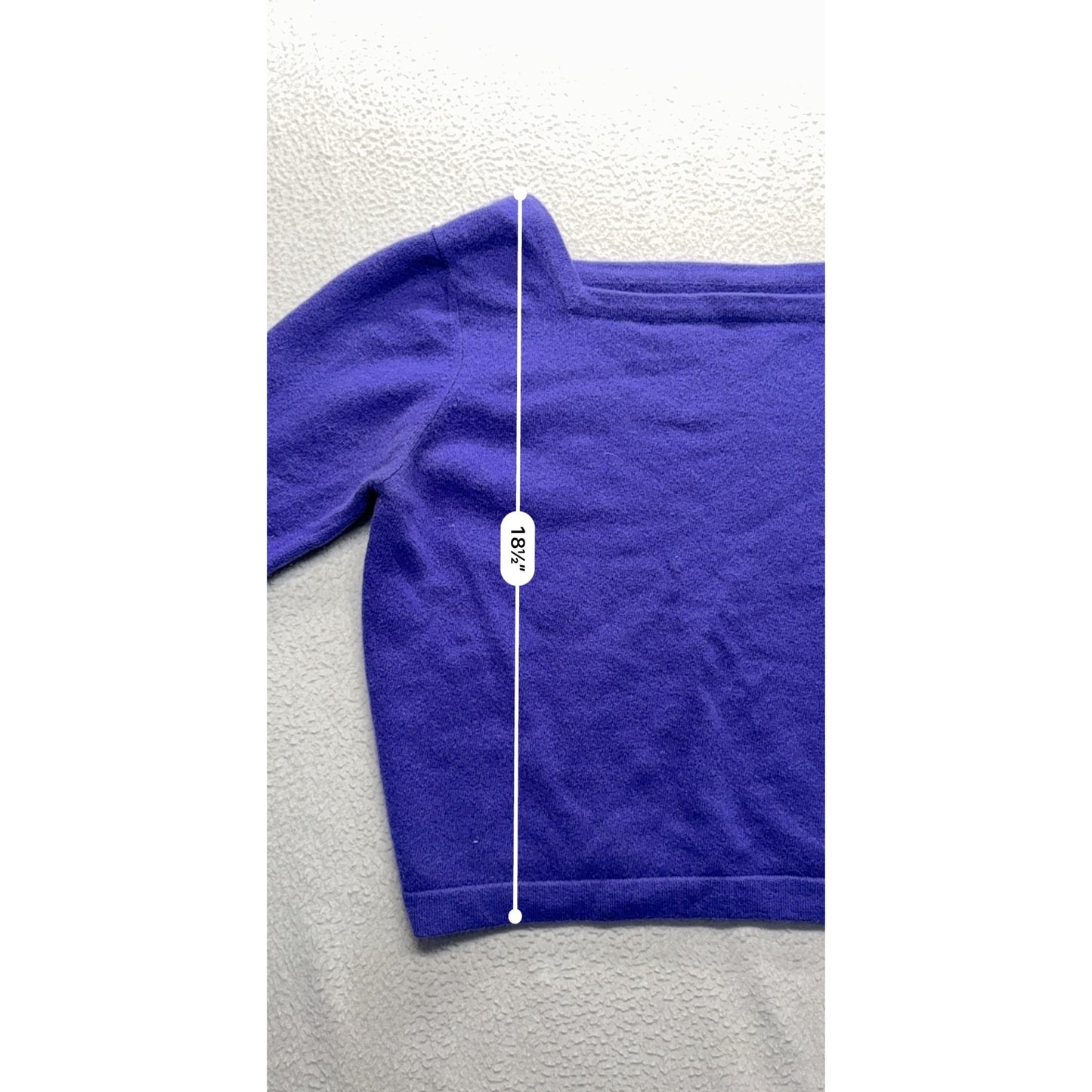 Vintage Purple 100% Cashmere 3/4 Sleeve Womens Sweater With Square Neckline #7432
