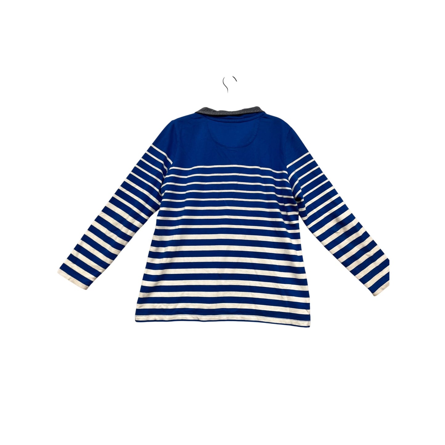 L.L. Bean Mens Blue & White Striped Long Sleeve Shirt #280A