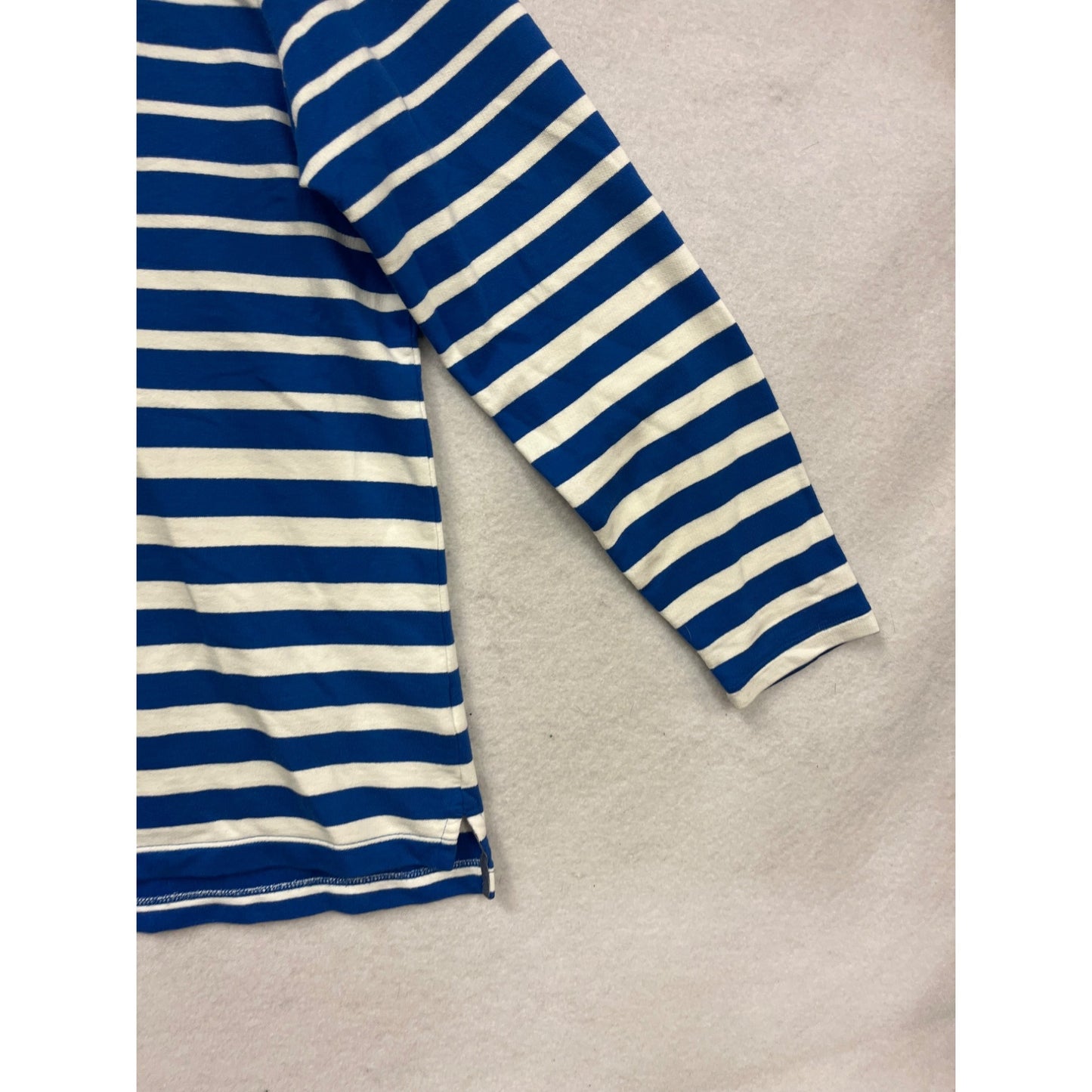 L.L. Bean Mens Blue & White Striped Long Sleeve Shirt #280A