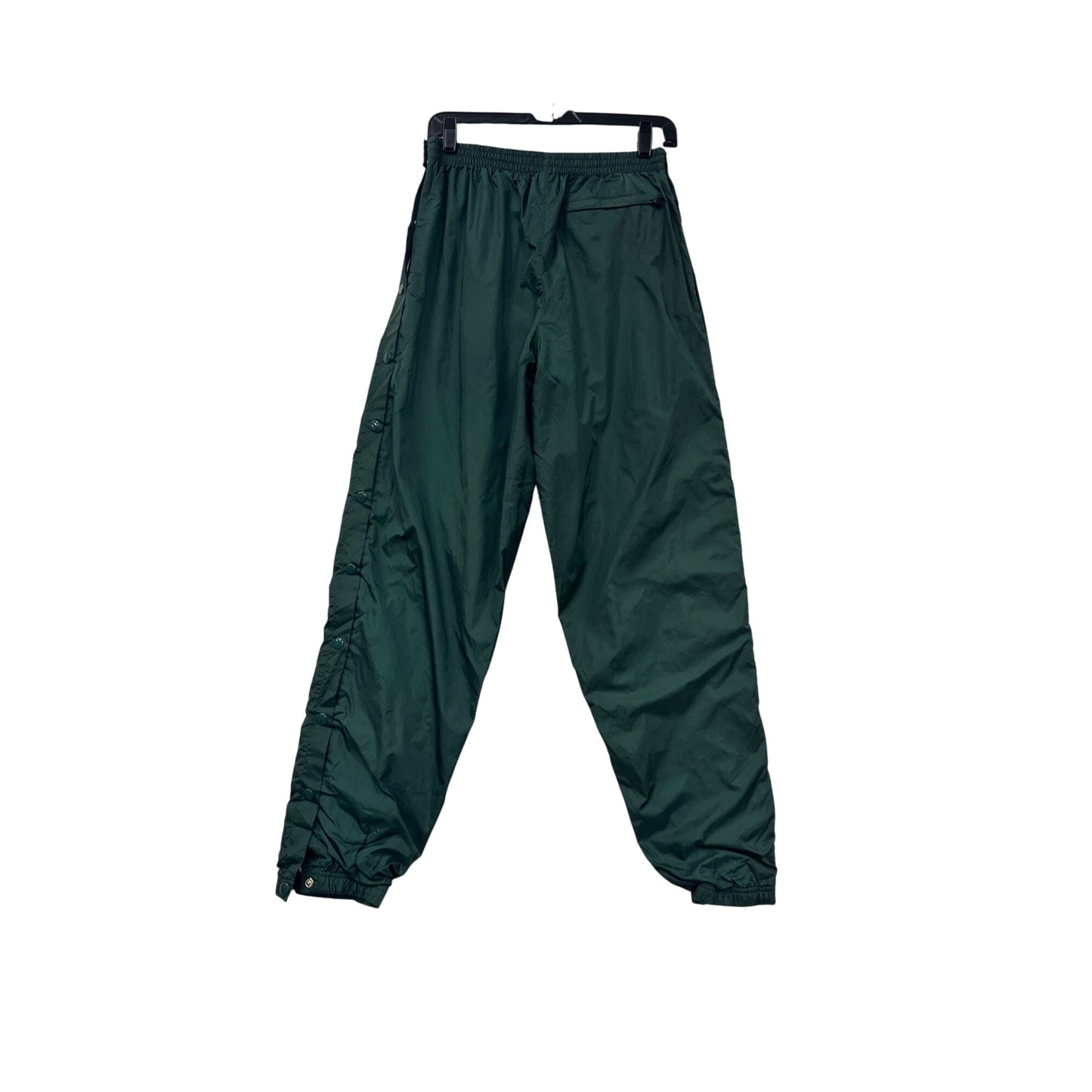 Mens Medium Pinnacle Green Snap Side Nylon Track Pants #8395