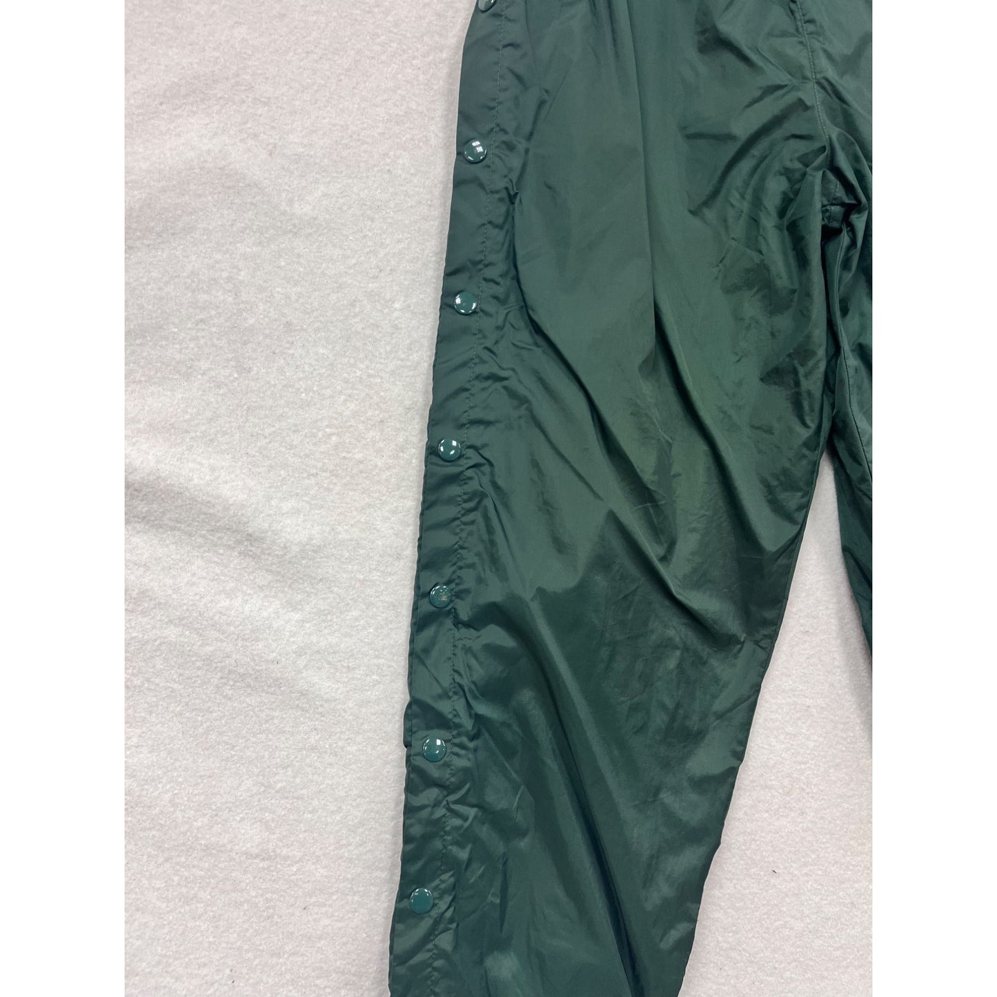 Mens Medium Pinnacle Green Snap Side Nylon Track Pants #8395