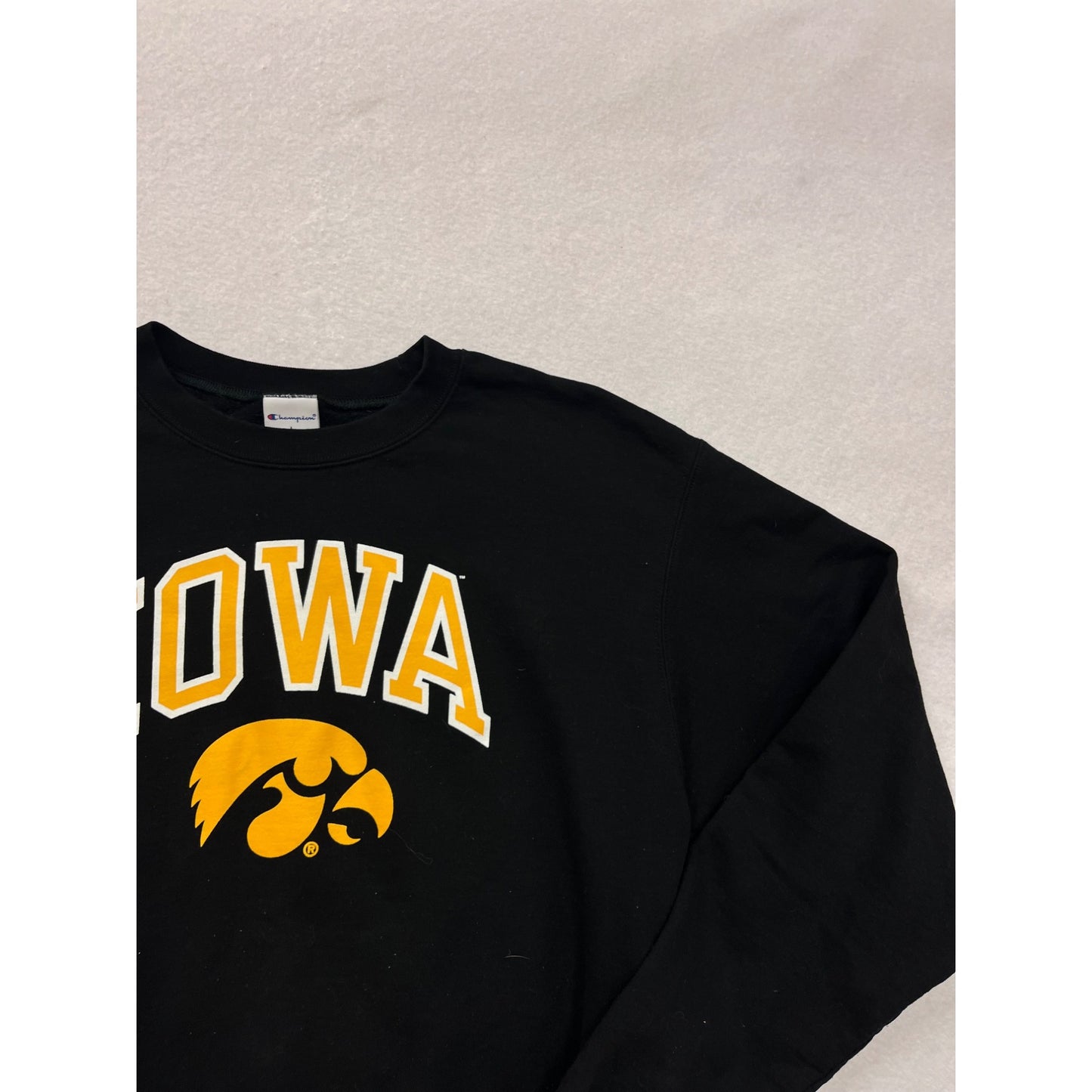 Iowa Hawkeyes Mens Black Sweatshirt Champion Large #8979