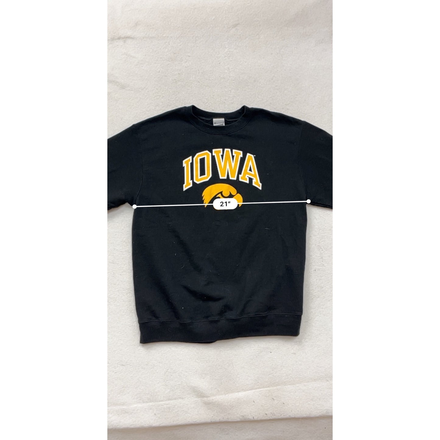 Iowa Hawkeyes Mens Black Sweatshirt Champion Large #8979