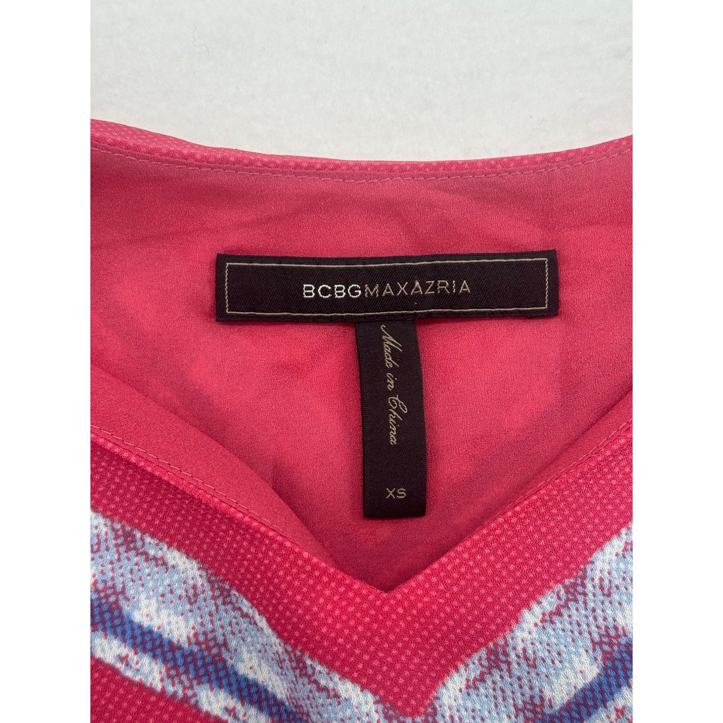 BCBGMAXAZRIA Womens XS Sleeveless Pink Striped Camisole Top Polyester Blend #6315