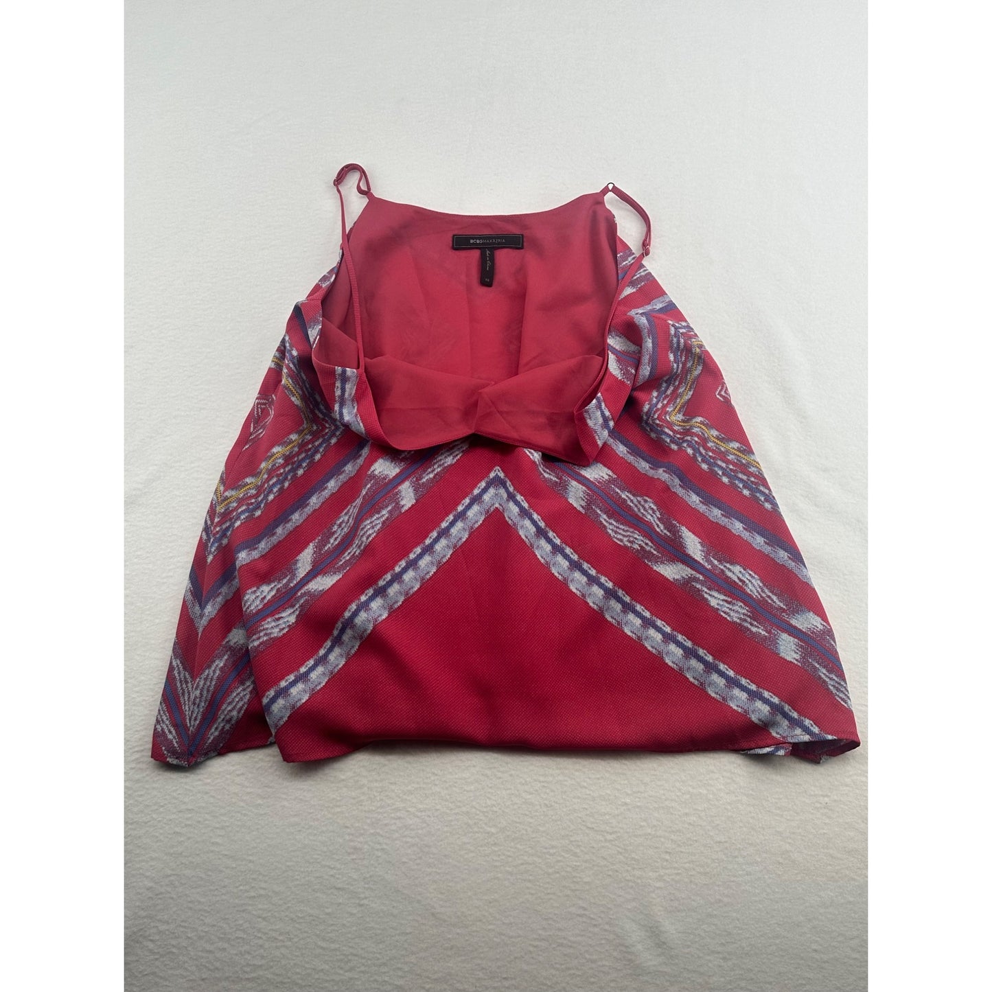 BCBGMAXAZRIA Womens XS Sleeveless Pink Striped Camisole Top Polyester Blend #6315