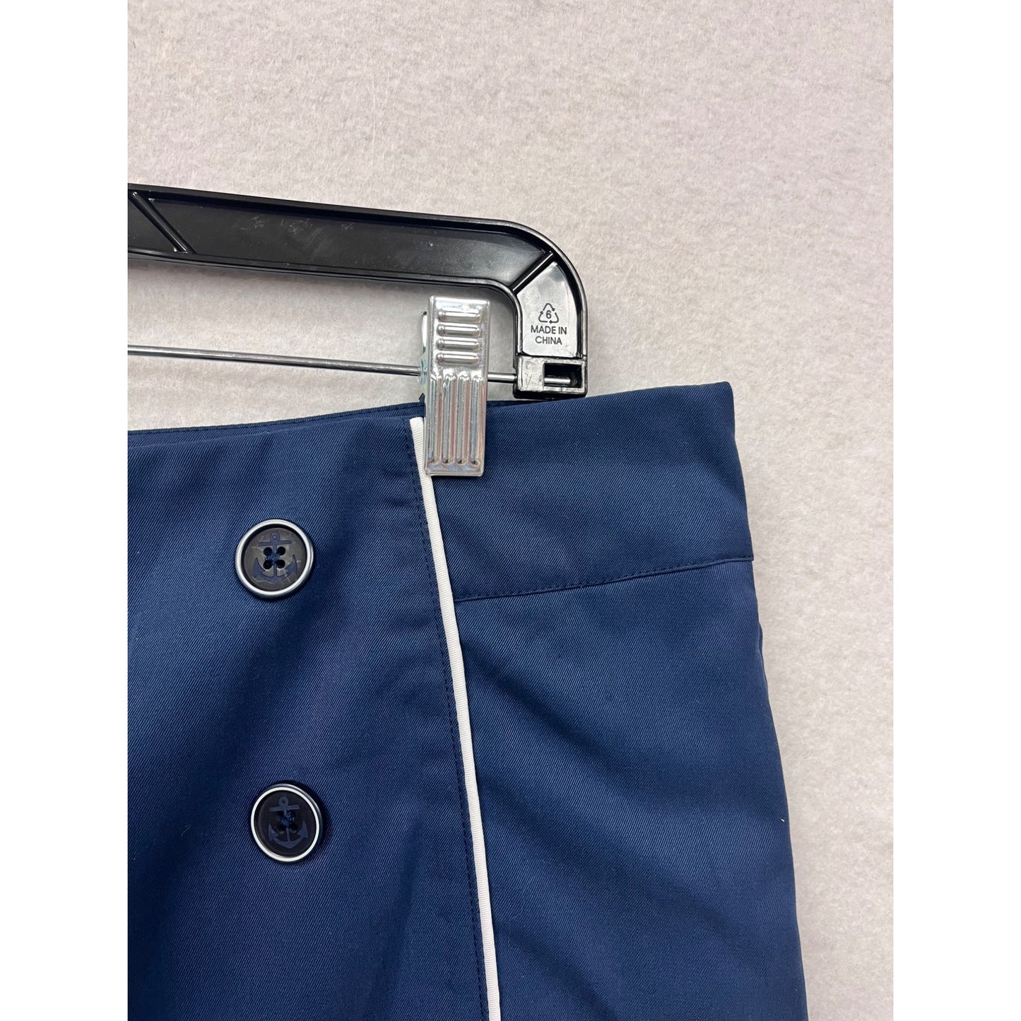 Izod Golf Womens Navy Blue Skort Size 10 With Button Details & White Piping 100% Polyester Lightweight & Stylish #6887